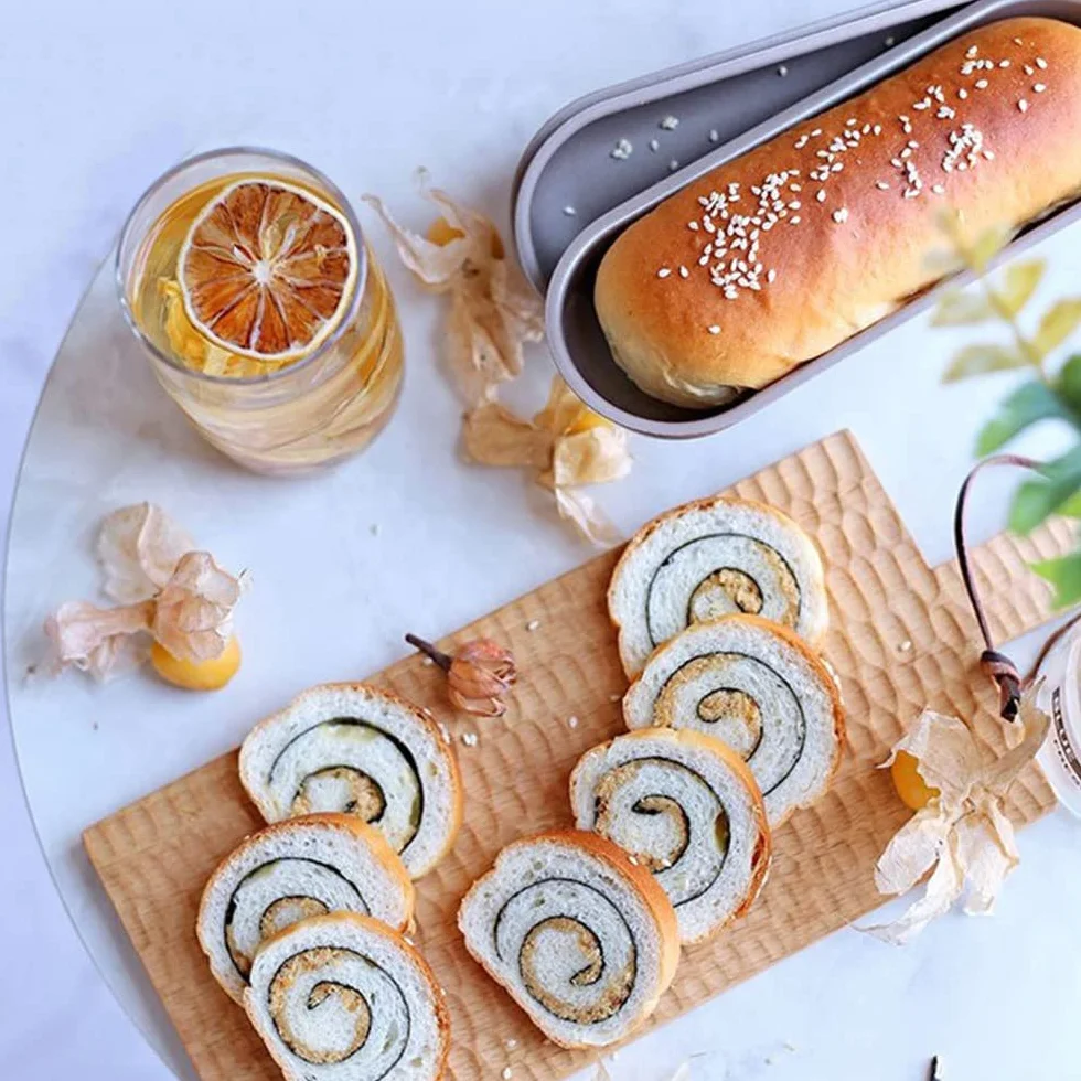 5-pak mini forma do pieczenia chleba, 18 cm nieprzywierająca stal węglowa hot dog patelnia zestaw do samodzielnego wykonania hot dogów, forma do pieczenia chleba