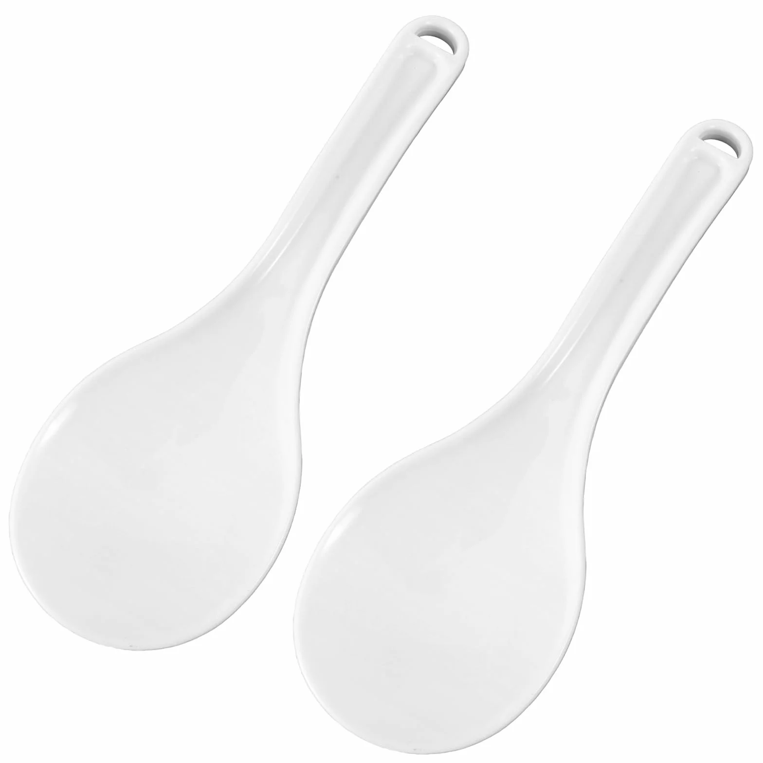 Mabor 2 szt. Łyżka do serwowania ryżu plastikowa nieprzywierająca łopatka do ryżu biała łyżka do gotowania szpatułka 19,5 cm do kuchni restauracji przybory kuchenne