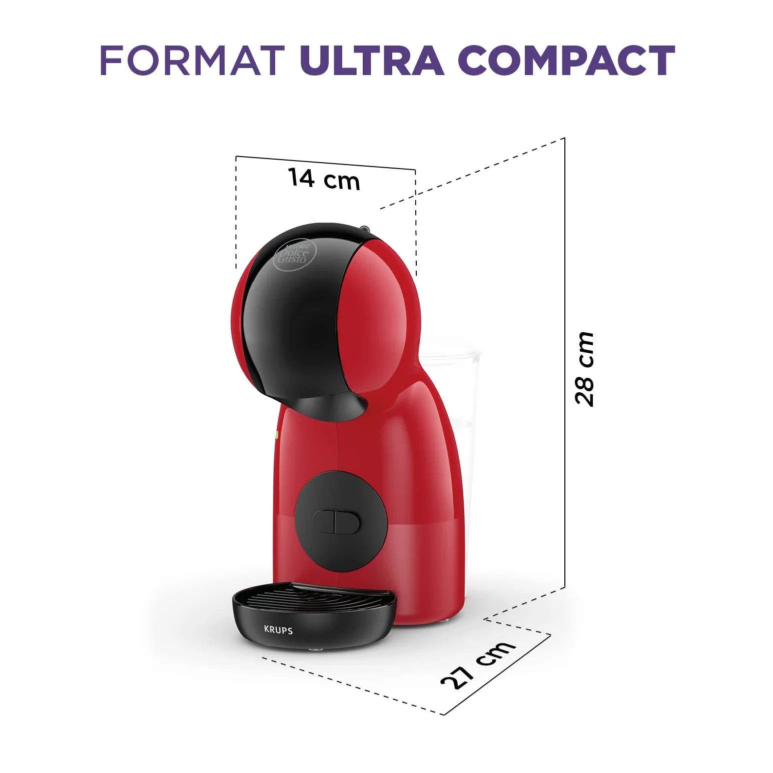Krups NESCAFÉ Dolce GUSTO PICCOLO XS czerwony czarny ręczny ekspres do kawy na kapsułki