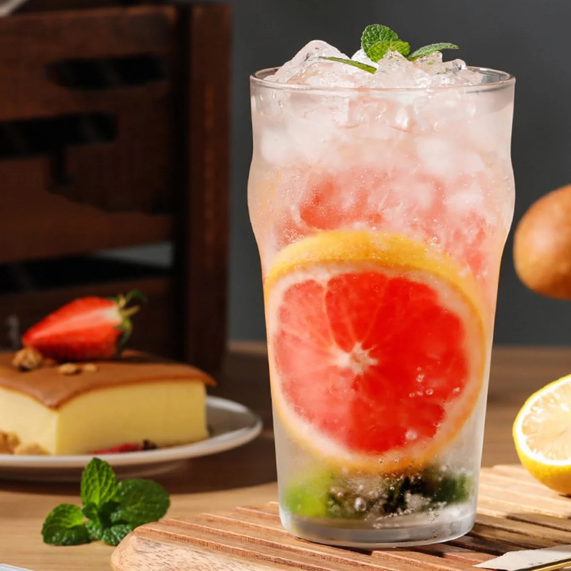 Zestaw 6 szklanek do piwa, wysokie szklanki do picia, 590 ml, szklane kubki Margarita, podstawowe szklanki barowe, design w stylu pubowym, do kieliszków barowych, wina, soku, mrożonej herbaty