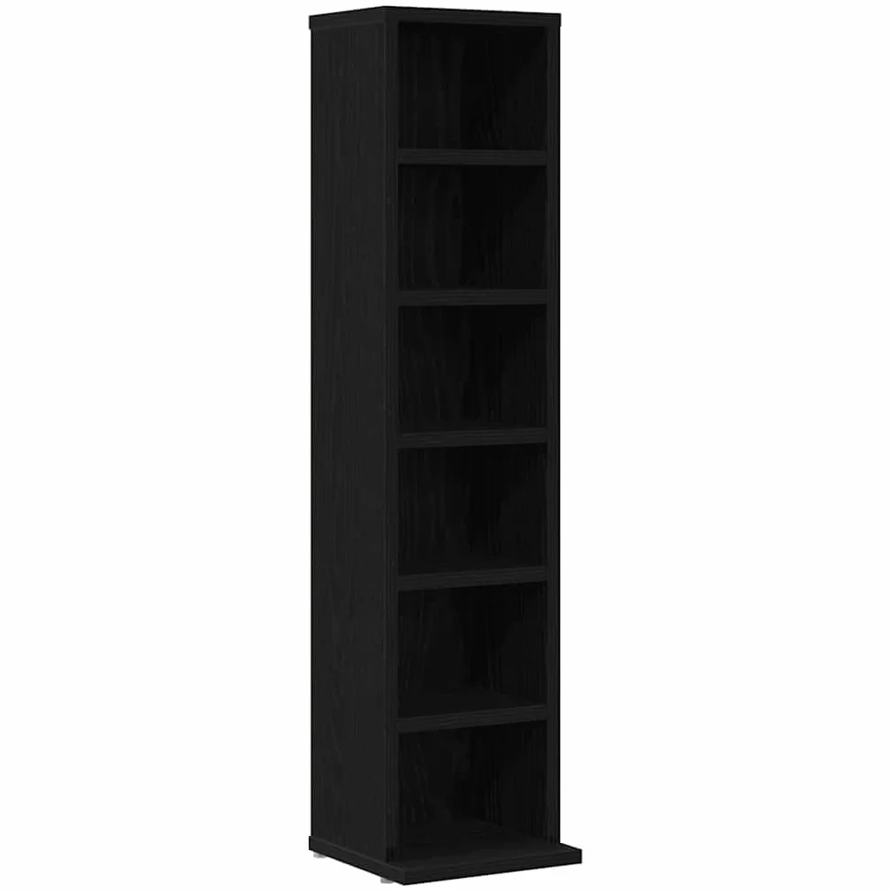 Generisch Drewniana szafka na płyty CD, praktyczny regał na płyty CD, do biura lub sypialni, stylowa, wytrzymała i wszechstronna (Blackoak)