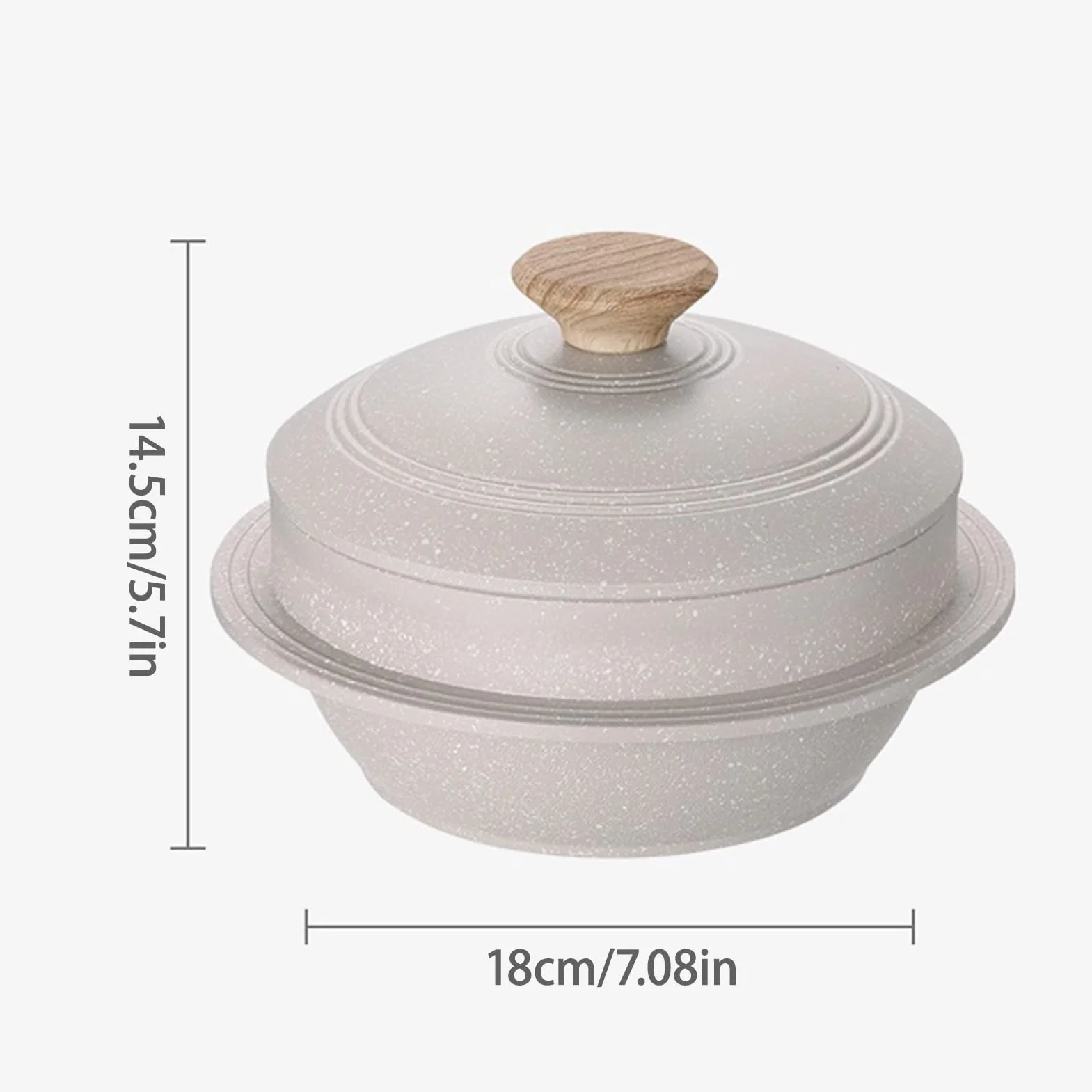 Nieprzywierający Dutch Oven Z Pokrywką Holenderski Piekarnik Bezpieczeństwo Indukcyjne Do Gotowania Uchwyt Pierścieniowy Do Kuchenek Gazowych(White)