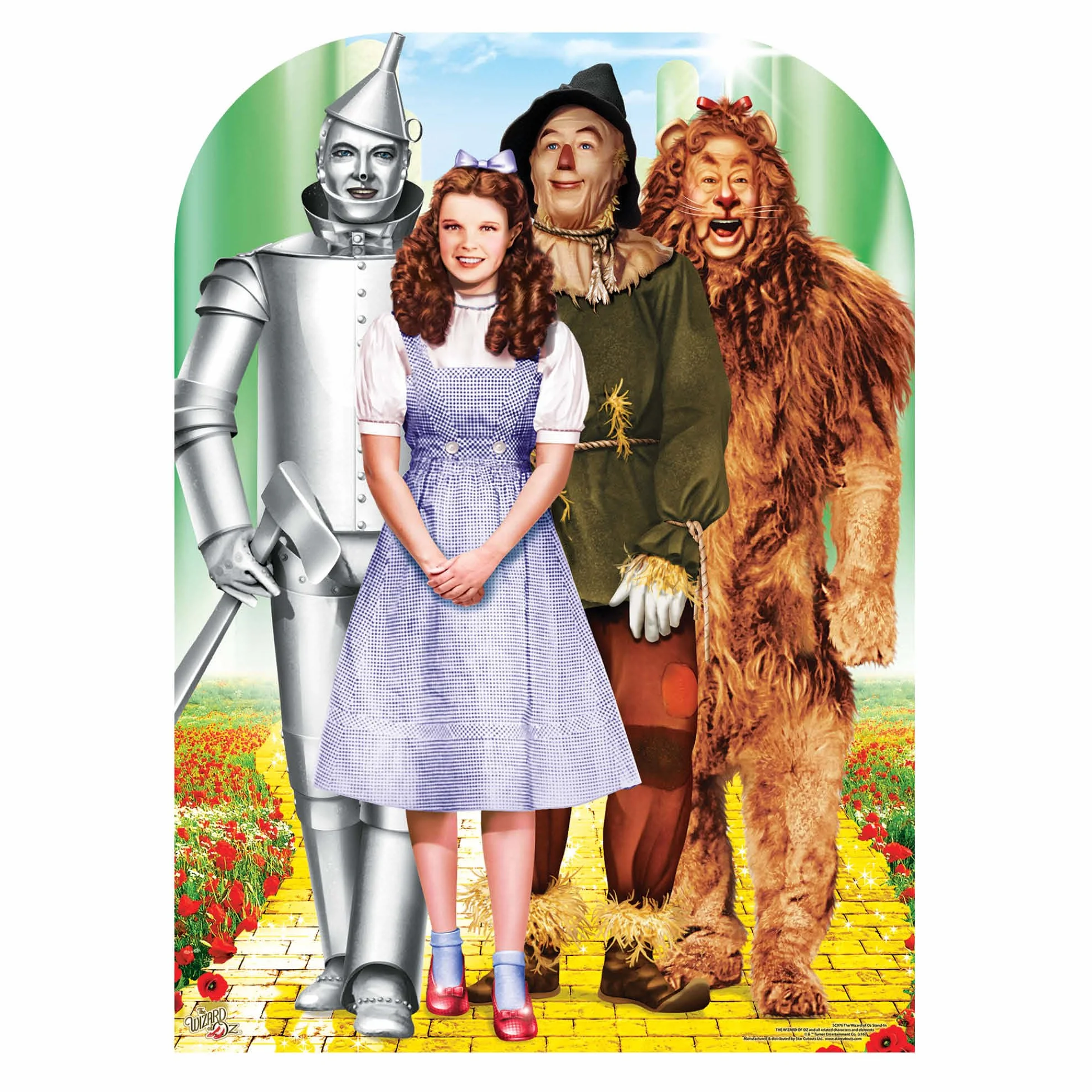 Star Cutouts Ltd Wizard of OZ Stand -in szmaragdowe miasto Life rozmiar karton wycięty z mini blatem, wielokolorowy, 130 x 95 x 130 cm