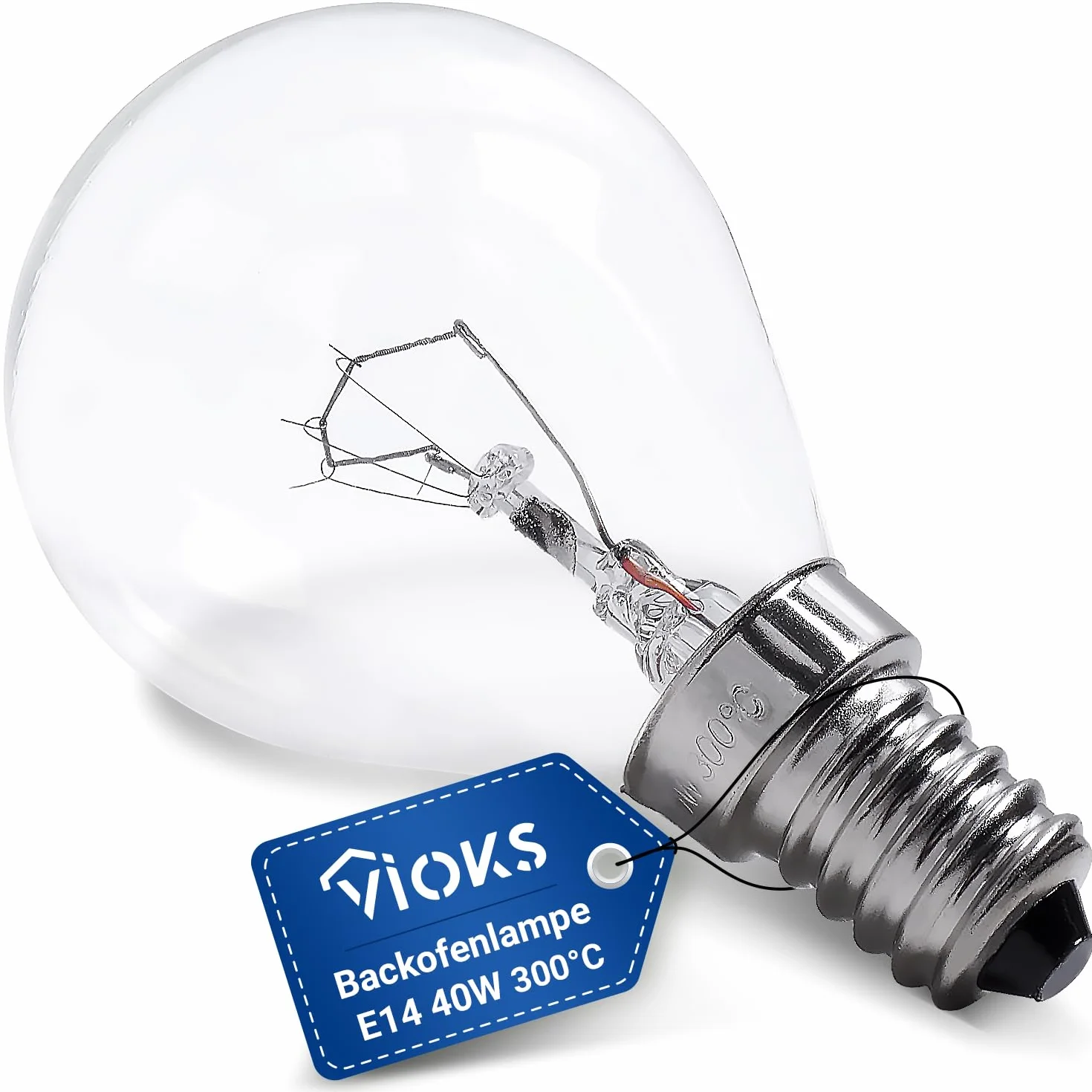 VIOKS Żarówka E14 230 V 45 mm Ø 77 mm - lampa do piekarnika 40 W 300 stopni E14 do lodówki Bosch Siеmens Neff piekarnika mikrofalowego okapu kuchennego - żarówka i żarówka do kuchenki