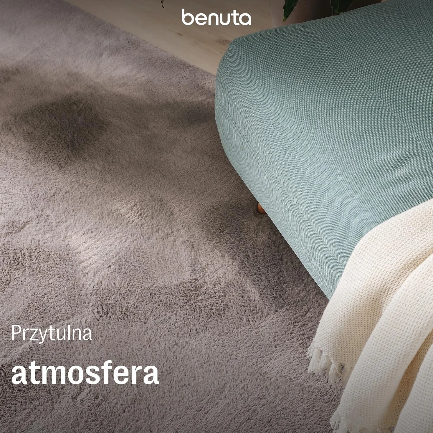 benuta Basic Syntetyczny Dywan salon Furry - Szary 80x150 cm - Miękki salon - Antypoślizgowy spód - Pranie - Ogrzewanie podłogowe