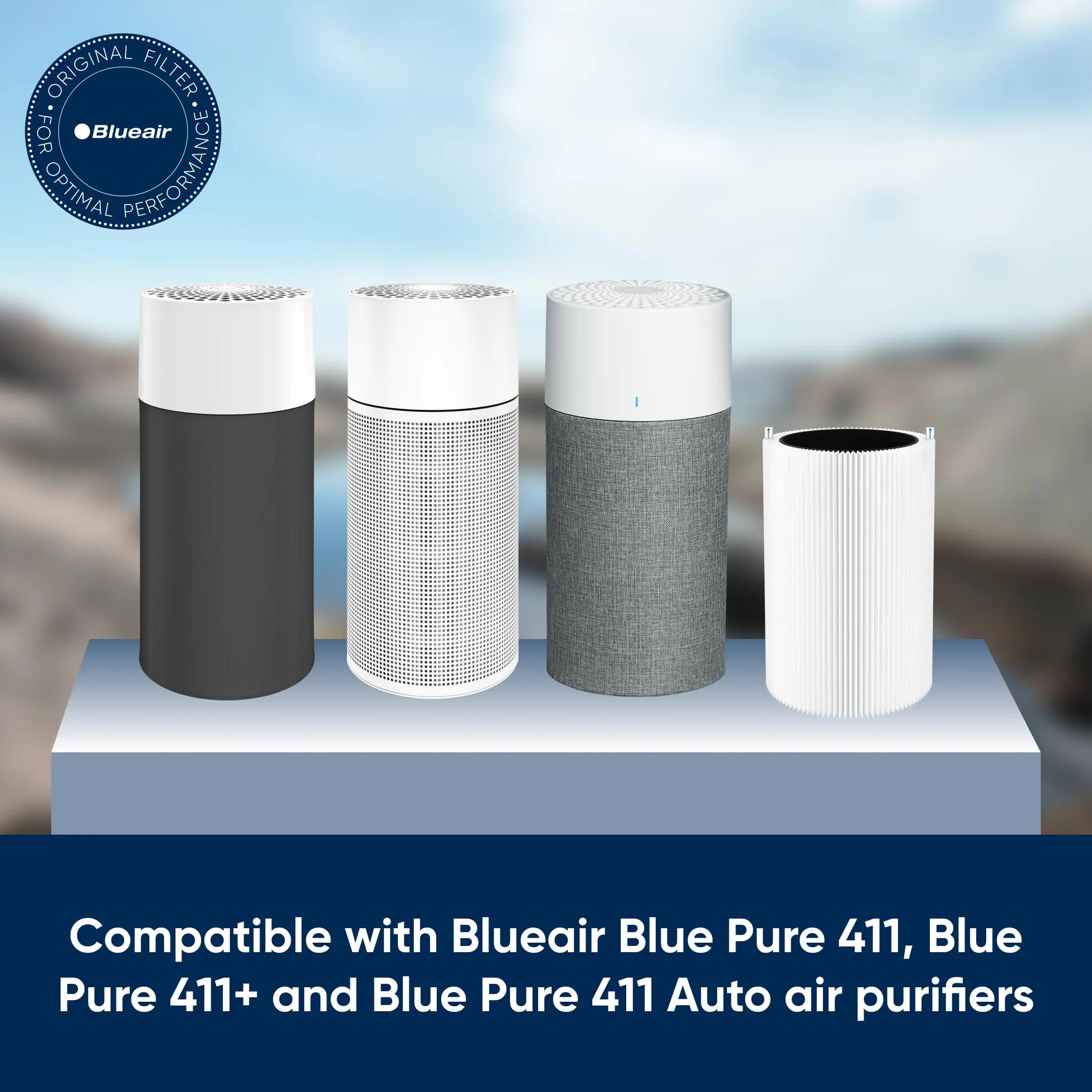Blueair Blue Pure 411 Filtr, Biały, 20.3 x 4.8 x 28.2 cm