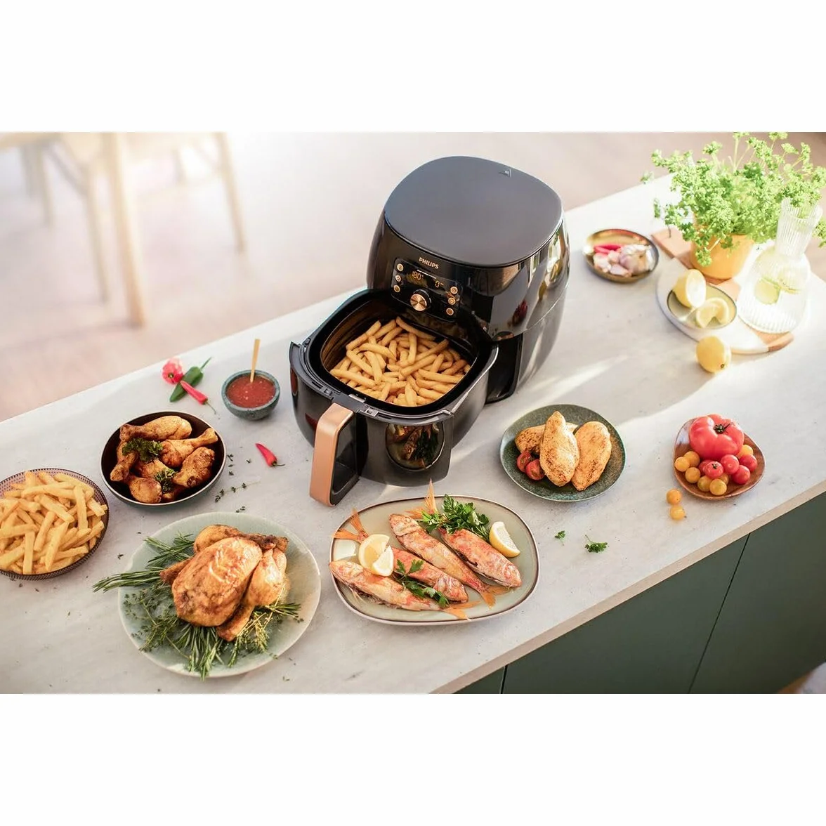 Philips HD9867/90 Frytownica, Czarny, 7,3 l