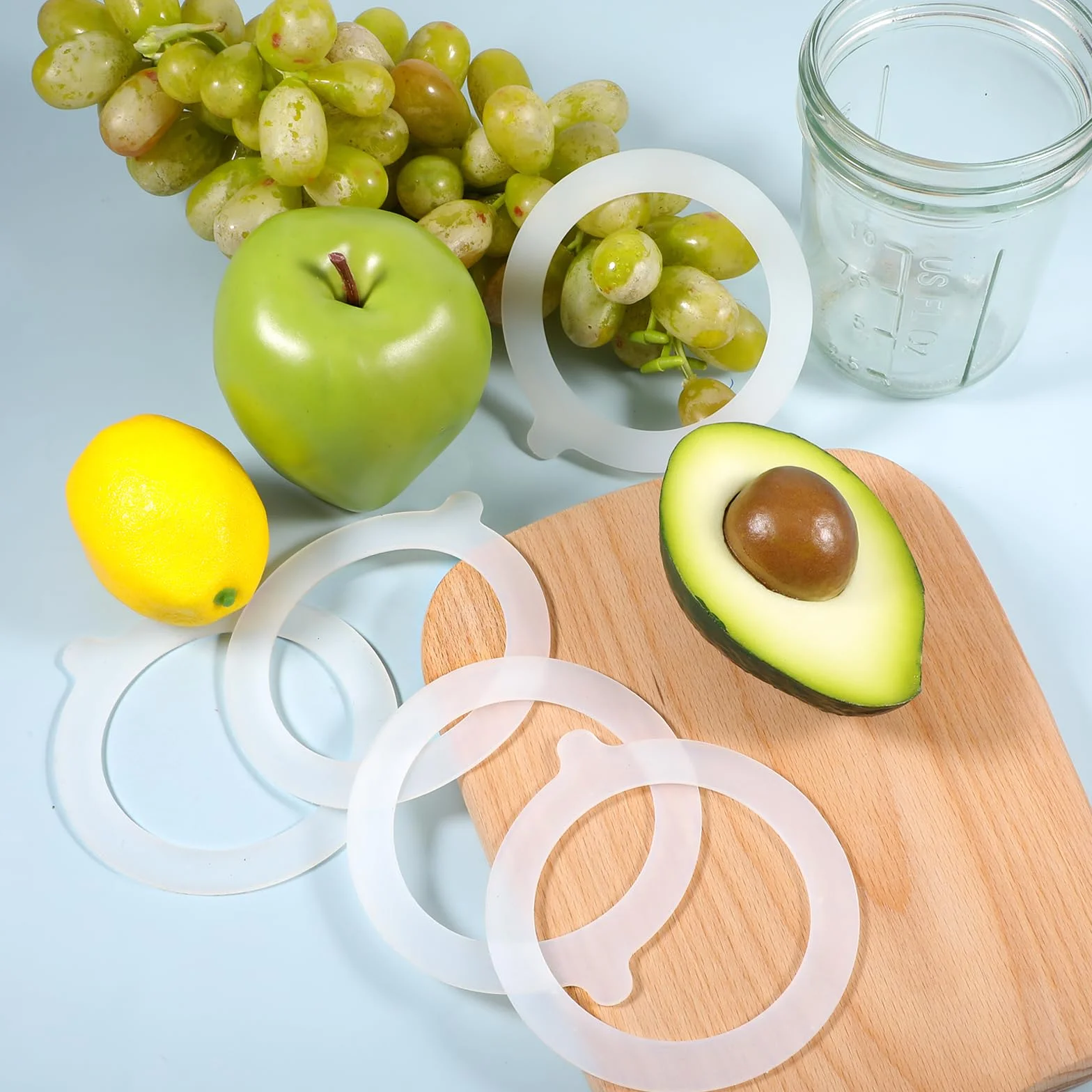 Silikonowe uszczelki do słoików 9,5 cm, hermetyczne pierścienie uszczelniające Mason Jar, biały