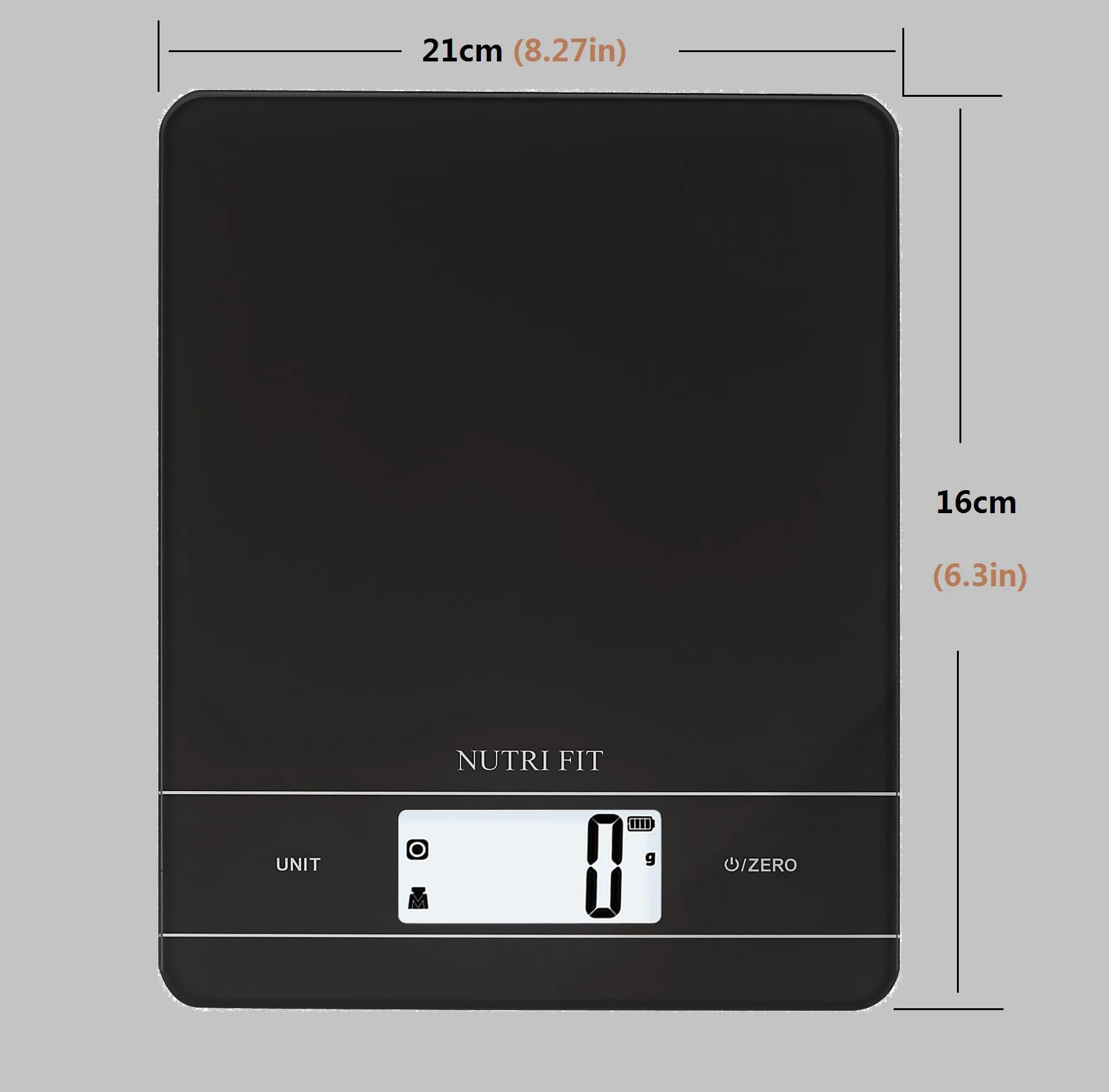 NUTRI FIT Cyfrowa waga kuchenna z możliwością ponownego ładowania, USB typu C, elektroniczna waga do żywności, szeroka platforma ważenia ze szkła hartowanego, podświetlany wyświetlacz LCD, 11 lb/5 kg