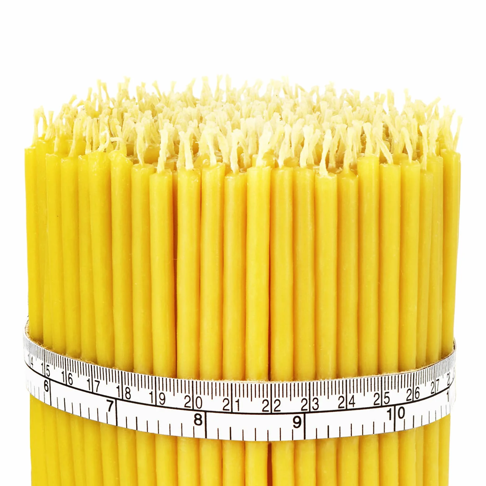 NKlaus - cienkie żółte świece woskowe - wysokość 12,5 cm - ołtarz - świece rytualne - jakość kościelna (1400 sztuk - ok. 3900 g) 36260