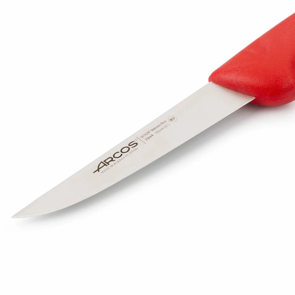 Arcos 294422 seria 2900-boning nóż nóż nitrm 130 mm (5,12 cala) - uchwyt polipropylenowy czerwony kolor, stal nierdzewna 18/8