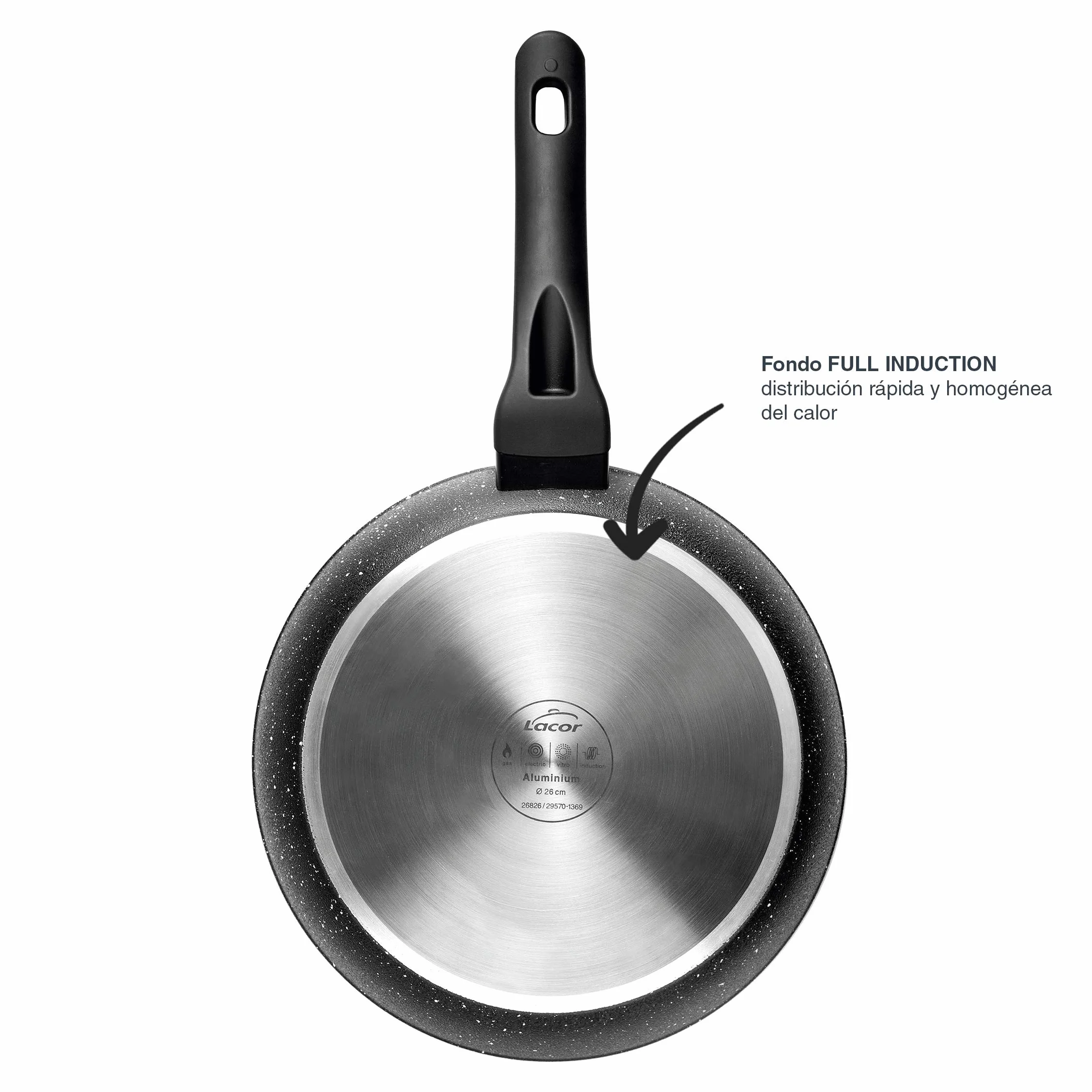 Lacor - 26844 - Naleśnik z Kutego Aluminium, Nieprzywierający, Nadaje Się do Wszystkich Rodzajów Kuchenek, W Tym Indukcyjnych, W Pełni Indukcyjnych, Średnica24 Cm