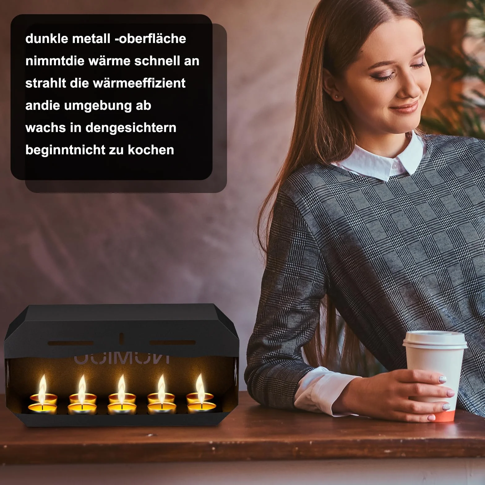 Podgrzewacz świec na 10 świeczników metalowy, piekarnik stołowy, kominek na podgrzewacze