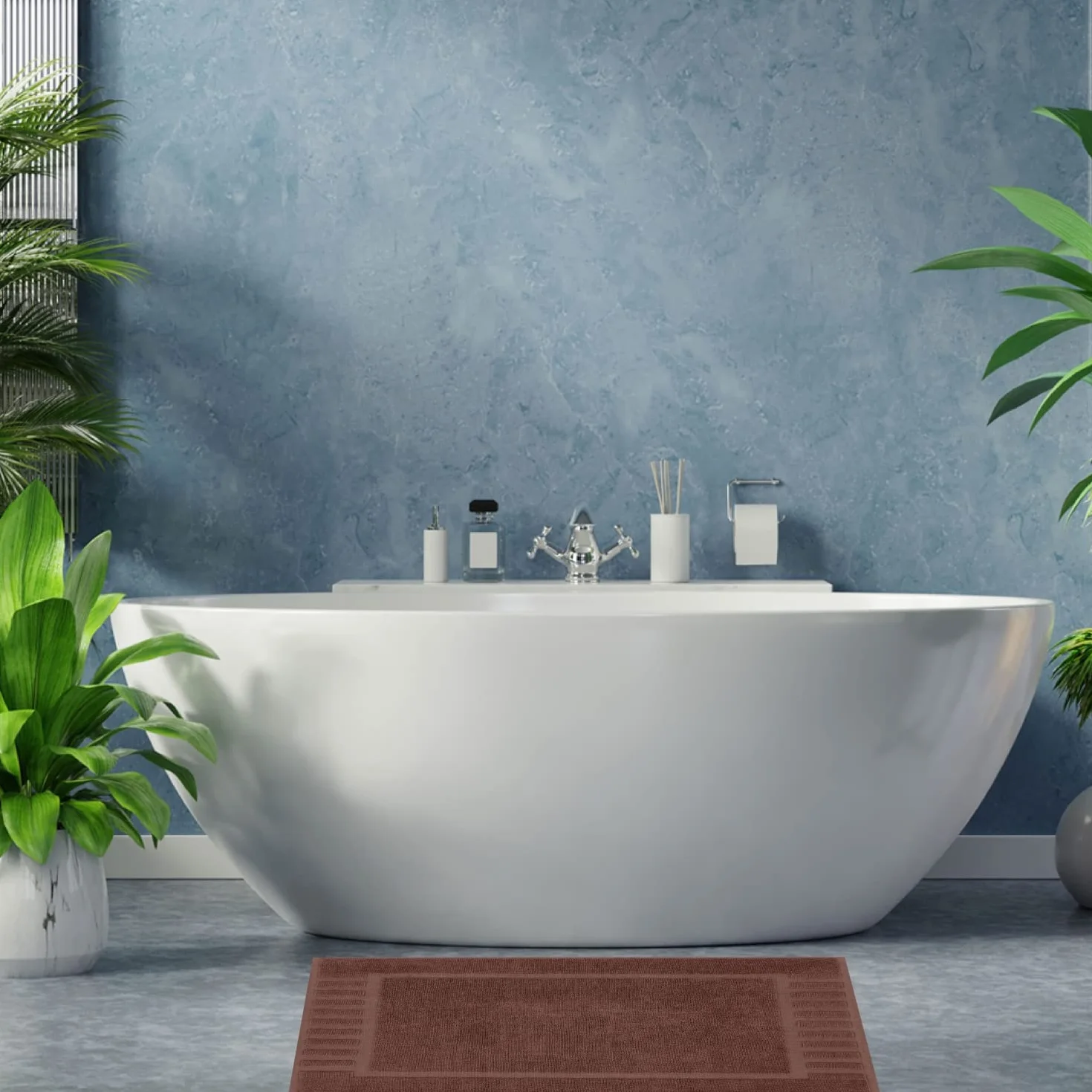 White Classic Luksusowa mata łazienkowa zestaw ręczników podłogowych – chłonna bawełna hotel spa prysznic/maty do wanny [nie dywanik łazienkowy] 56 x 86 cm | 2 sztuki | brązowy