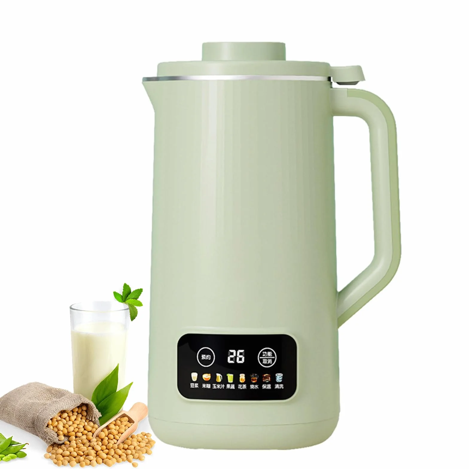 Automatyczna maszyna do produkcji mleka sojowego 600 ml, automatyczna maszyna do produkcji mleka roślinnego z 10 ostrzami, opóźniony start/utrzymywanie ciepła/samoczyszczenie/bezpł