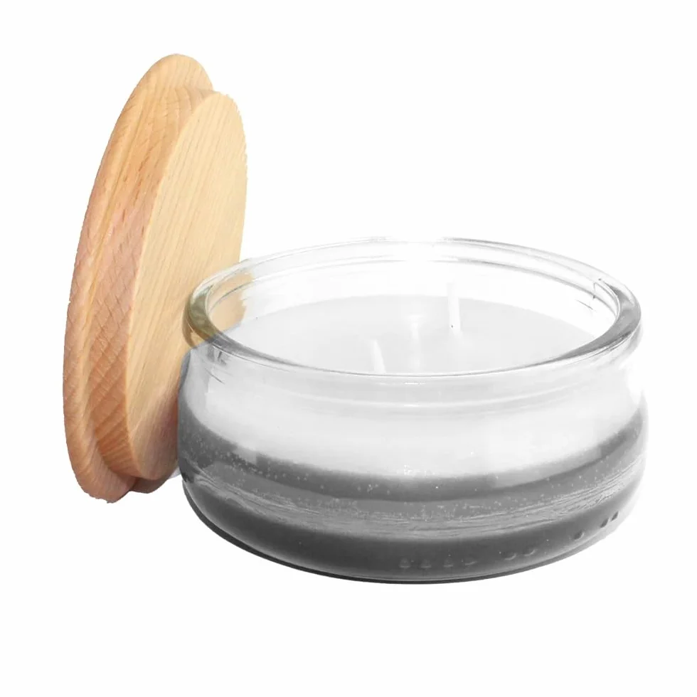 2x Szkło do zalewu świec szkło do świec 210 ml elegancka drewniana pokrywka