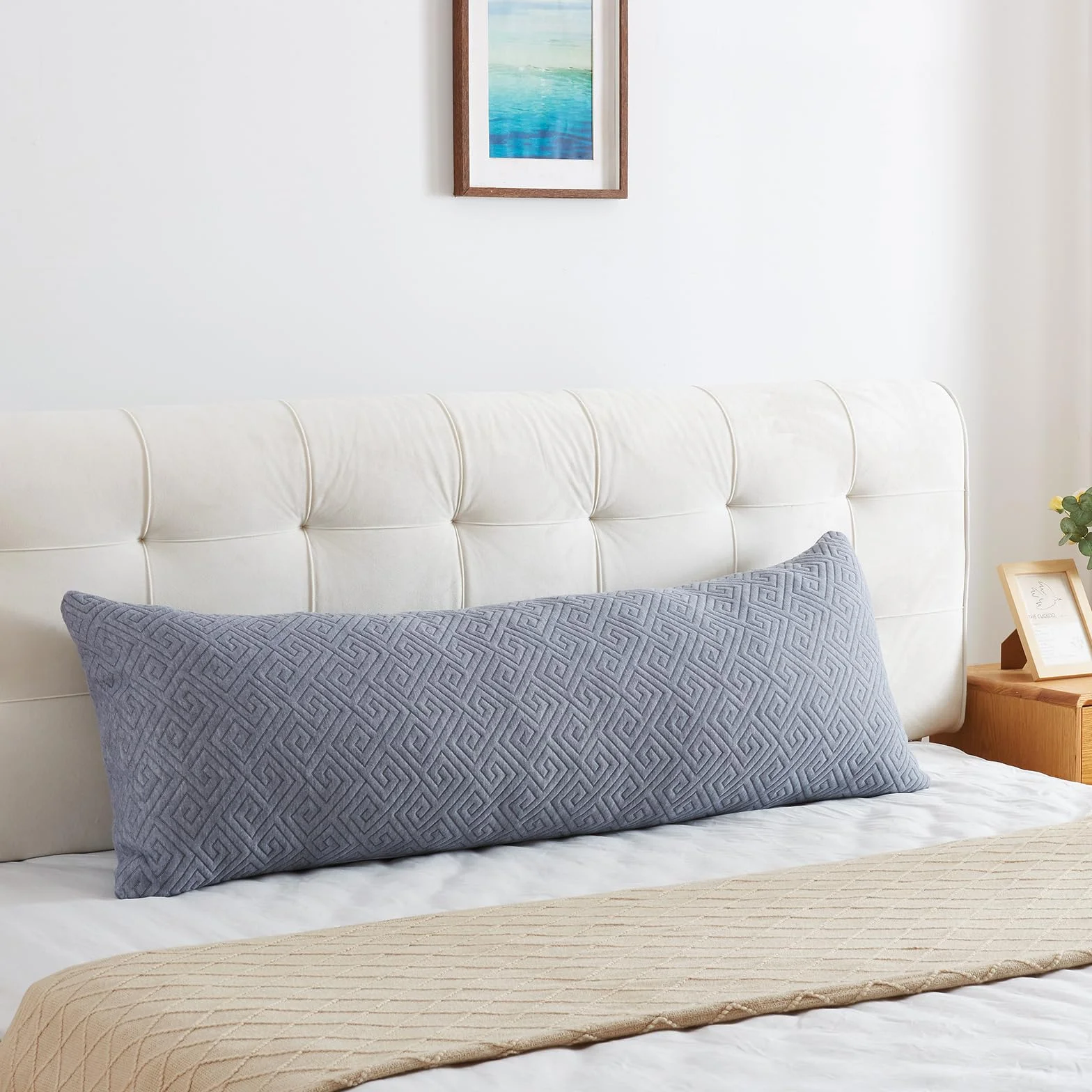 długa poduszka do spania na boku 39 x 137 cm poduszka do ciała z rozdrobnionej pianki memory poduszka ciążowa z pianki memory długa poduszka na łóżko małżeńskie dla osób śpiących na boku