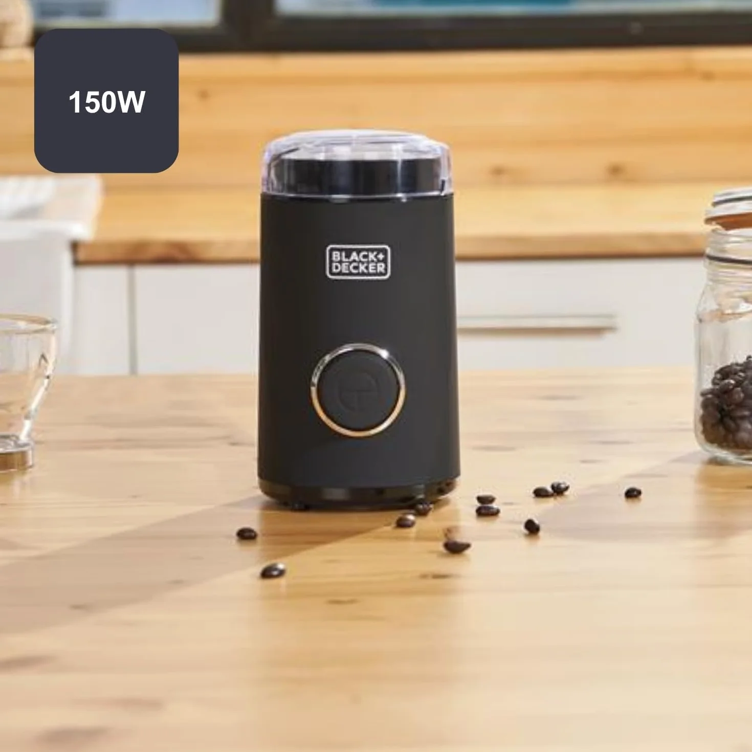 Black+Decker Bxcg150E Młynek do Kawy, Czarny, 50 g