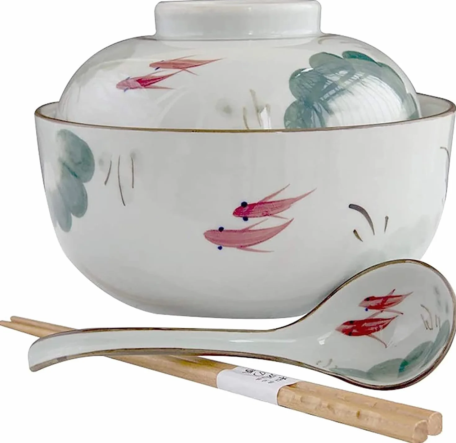 CFWSHJ Kreatywna miska sztućce kuchenne miska śniadaniowa na płatki zbożowe miska ceramiczna z pokrywką duża miska na sałatkę na mleko ceramiczna miska na zupę miska na makaron błyskawiczny z pokrywką