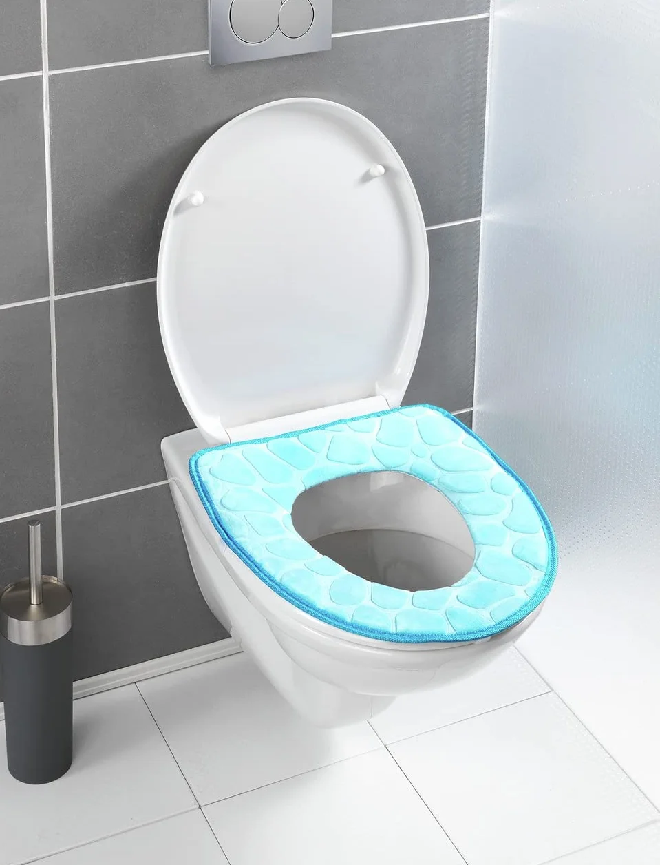 WENKO Poduszka na deskę sedesową Memory Foam niebieska