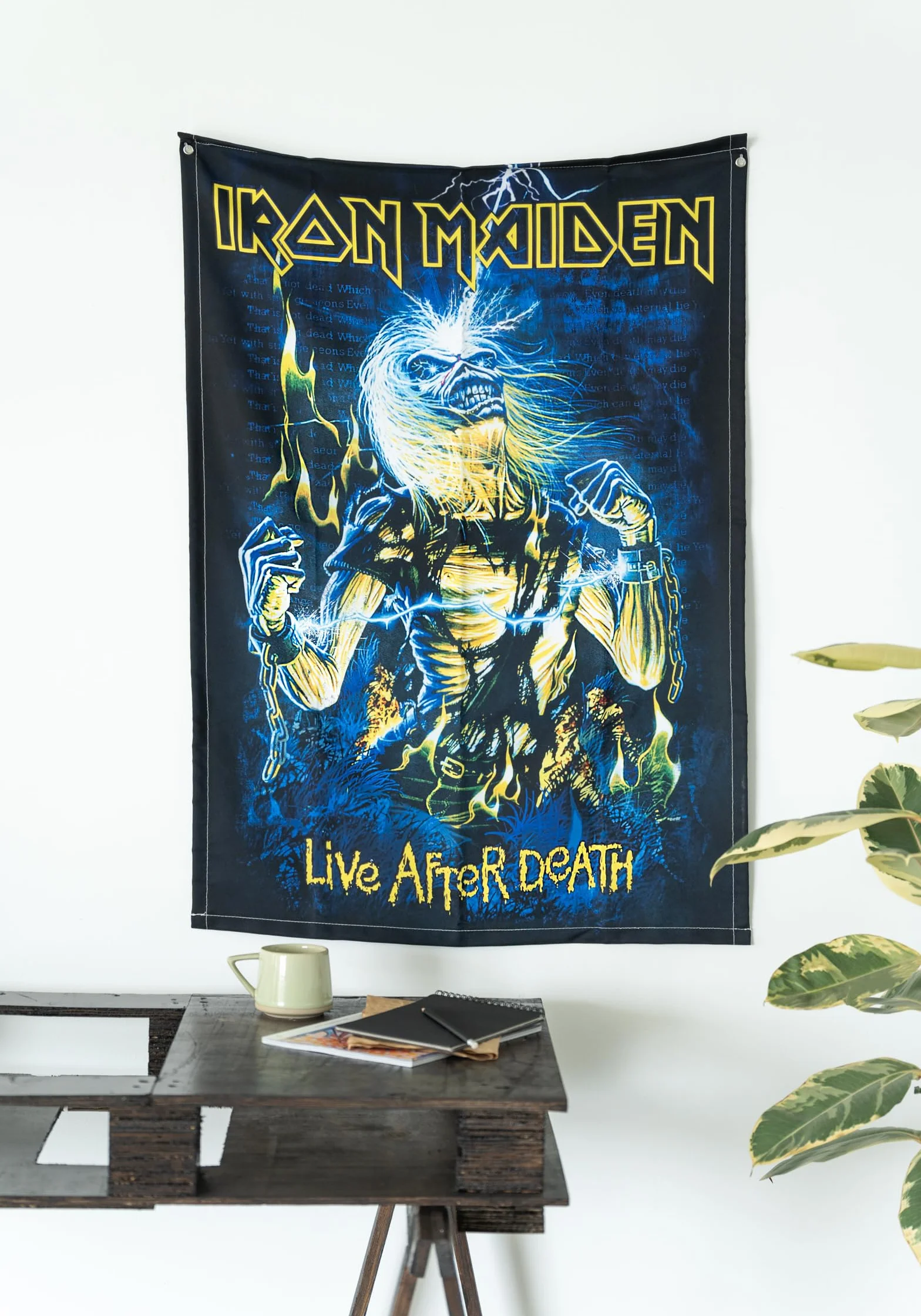 Grupo Erik Iron Maiden Decorative Flag | 27.5 x 39.3 inches - 70 x 100 cm | Wall Tapestry - Wallscroll - Hanging scroll - Poster - Kakemono | Wall Decor