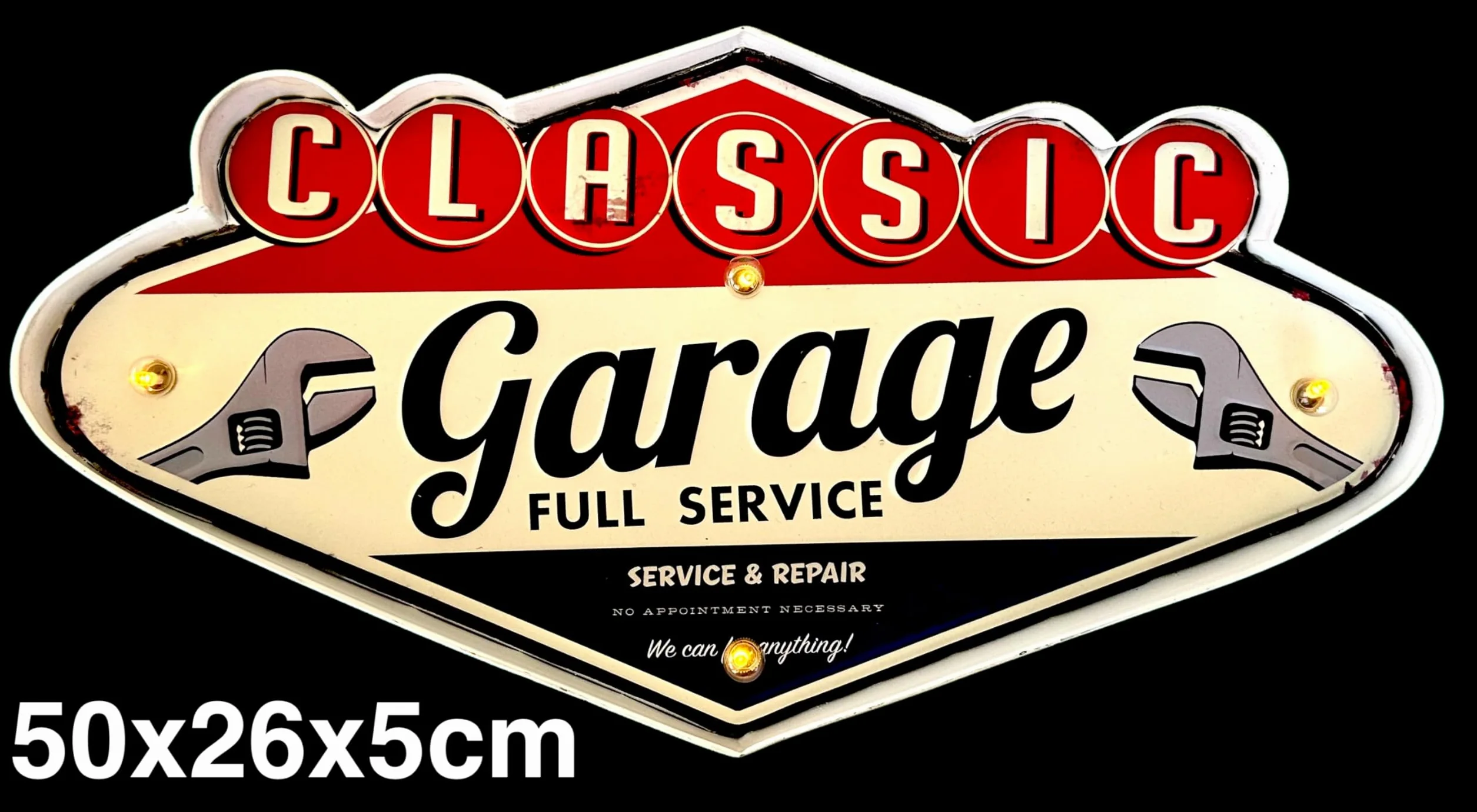 Świecący znak LED retro znak do garażu kawiarni restauracji kuchni vintage metalowy znak akcesoria do dekoracji domu z lat 50-tych pomysły na wystrój biura