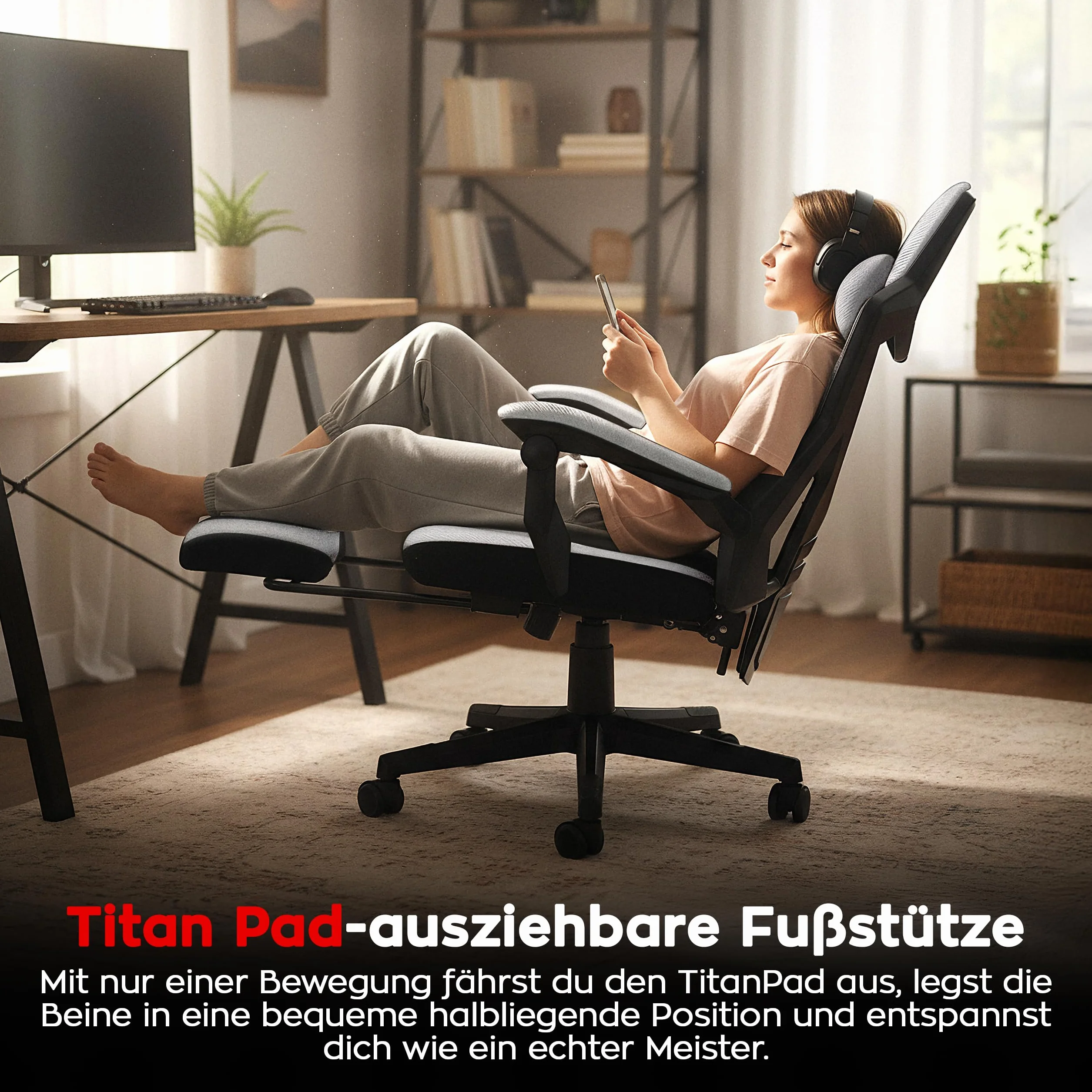 huzaro Combat 3.1 krzesło biurowe dla graczy, ergonomiczne krzesło z podnóżkiem, regulowane oparcie 135°, oddychająca siatka, obciążenie do 150 kg, ciche kółka, kolor biały