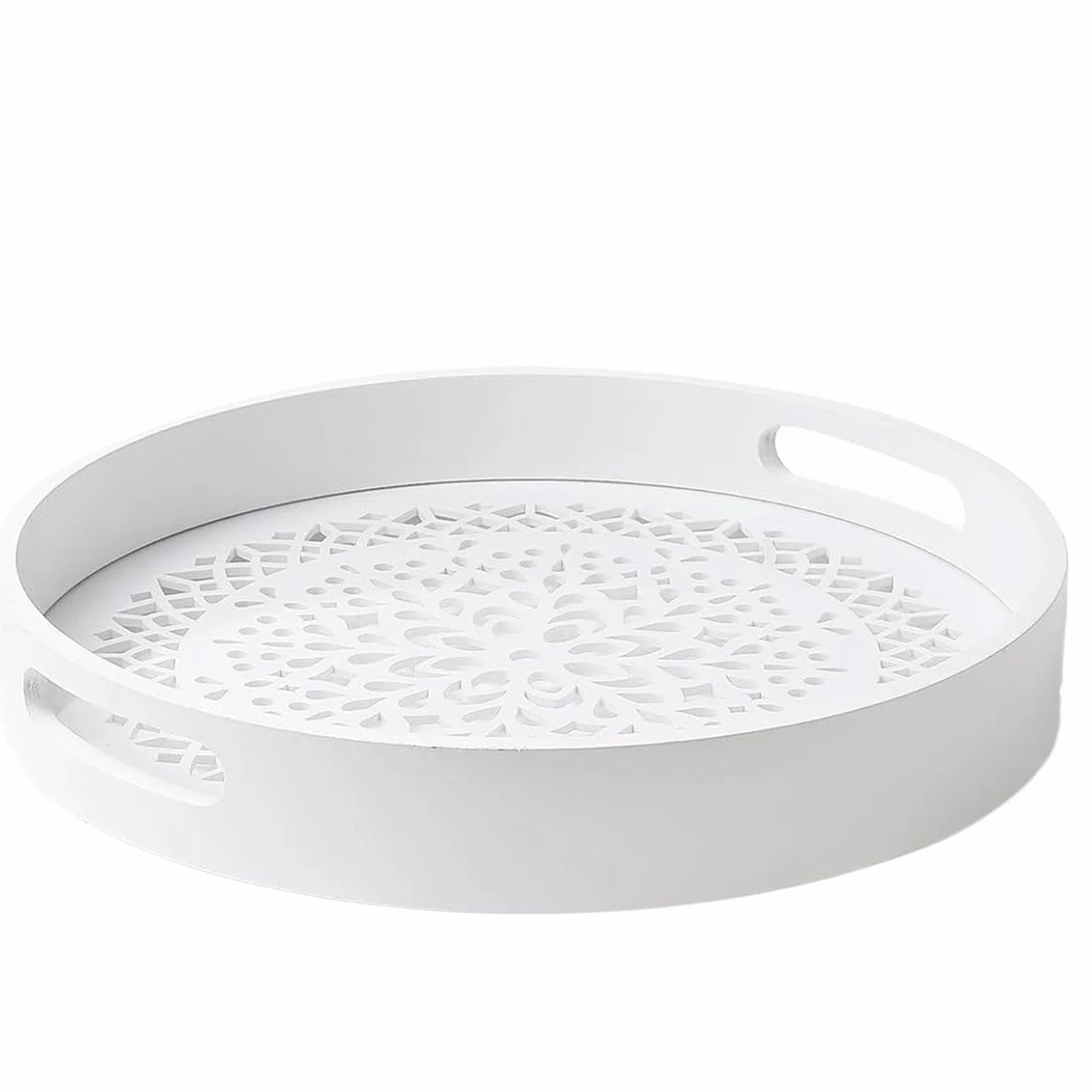 Drewniana taca, taca do serwowania, drewniany dekoracyjny element centralny, 4,6 x 30 x 4,5 cm, okr?g?y stojak do serwowania w gospodarstwie wiejskim, ?wiecznik przek?ski, deser, wazony, ro?liny,