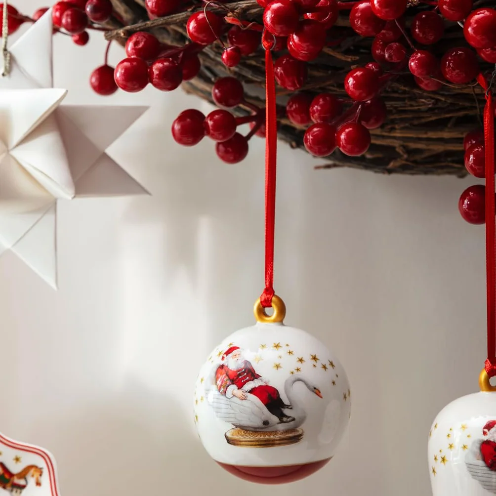 Villeroy & Boch – Annual Christmas Edition, ozdoba, bombka, edycja 2024, porcelana Premium, ekskluzywny przedmiot kolekcjonerski, 6,5 x 6,5 x 8 cm