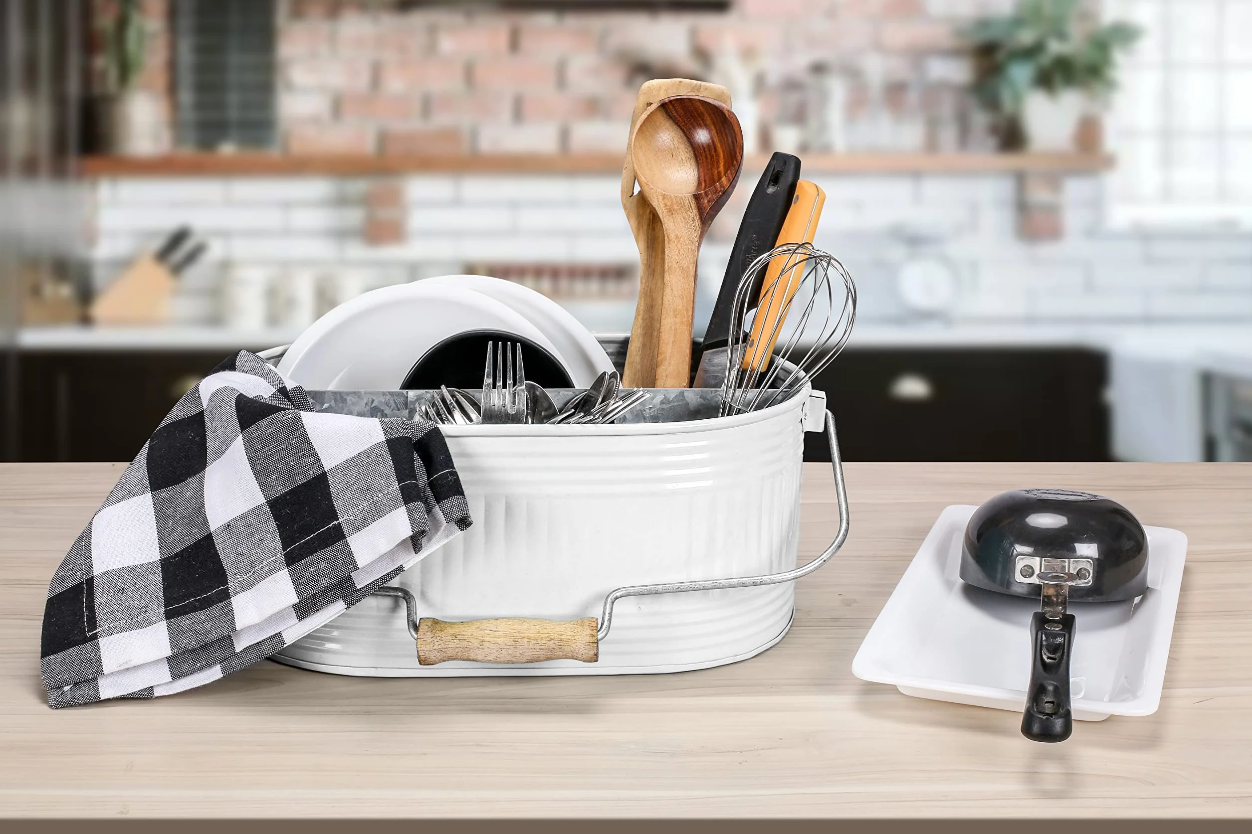 ALPHA Living HOME Pojemnik na sztućce, duży organizer do szuflad kuchennych, organizer do szuflad łazienkowych, organizer do szuflad kuchennych na duże przybory, organizer na biurko, pojemnik na