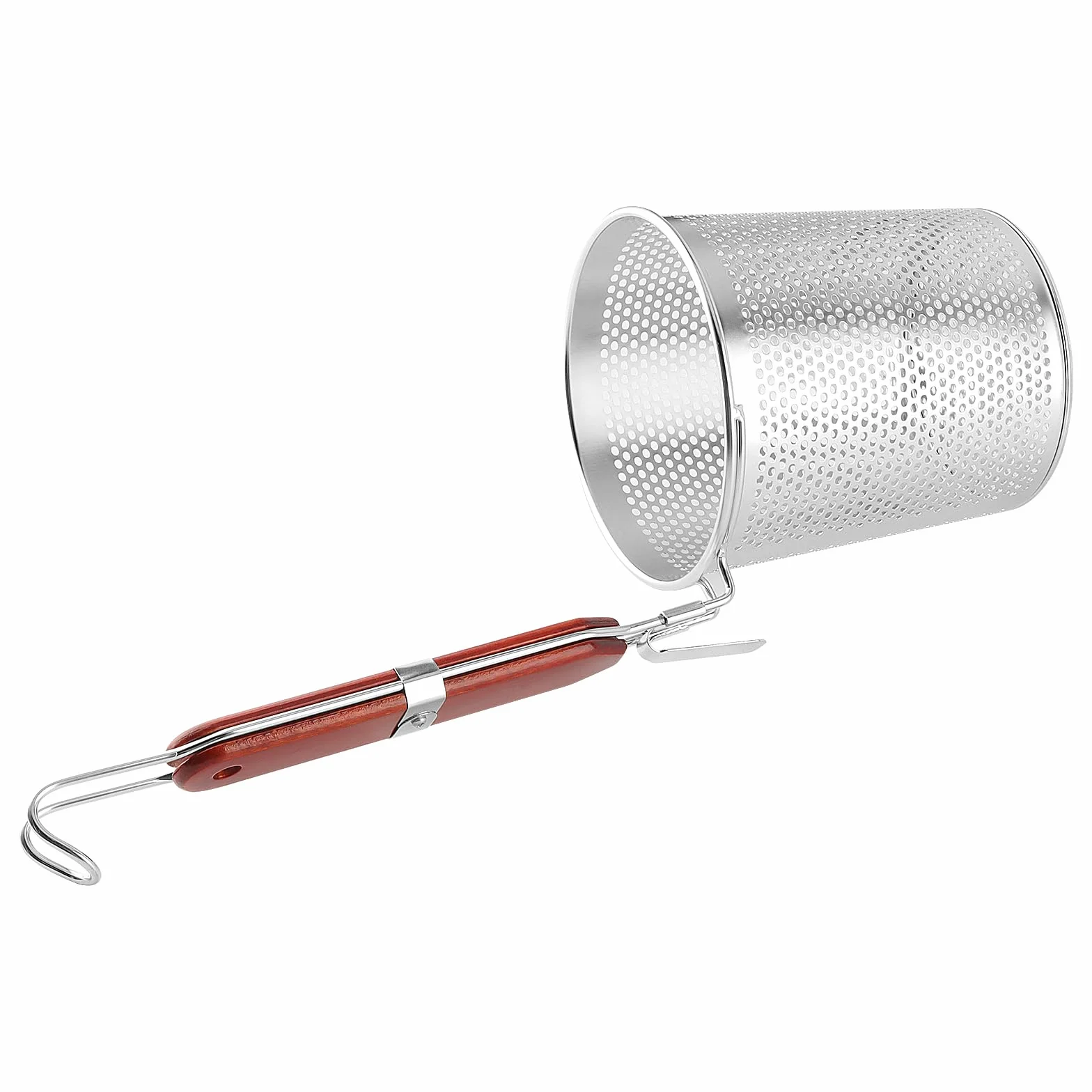2 sztuki koszyków do makaronu ze stali nierdzewnej, mikroperforowane sitko do makaronu z uchwytem, ?rednica 13 cm, okr?g?e sitko kuchenne do ?ywno?ci, pierogów, g??bokiej kuchni