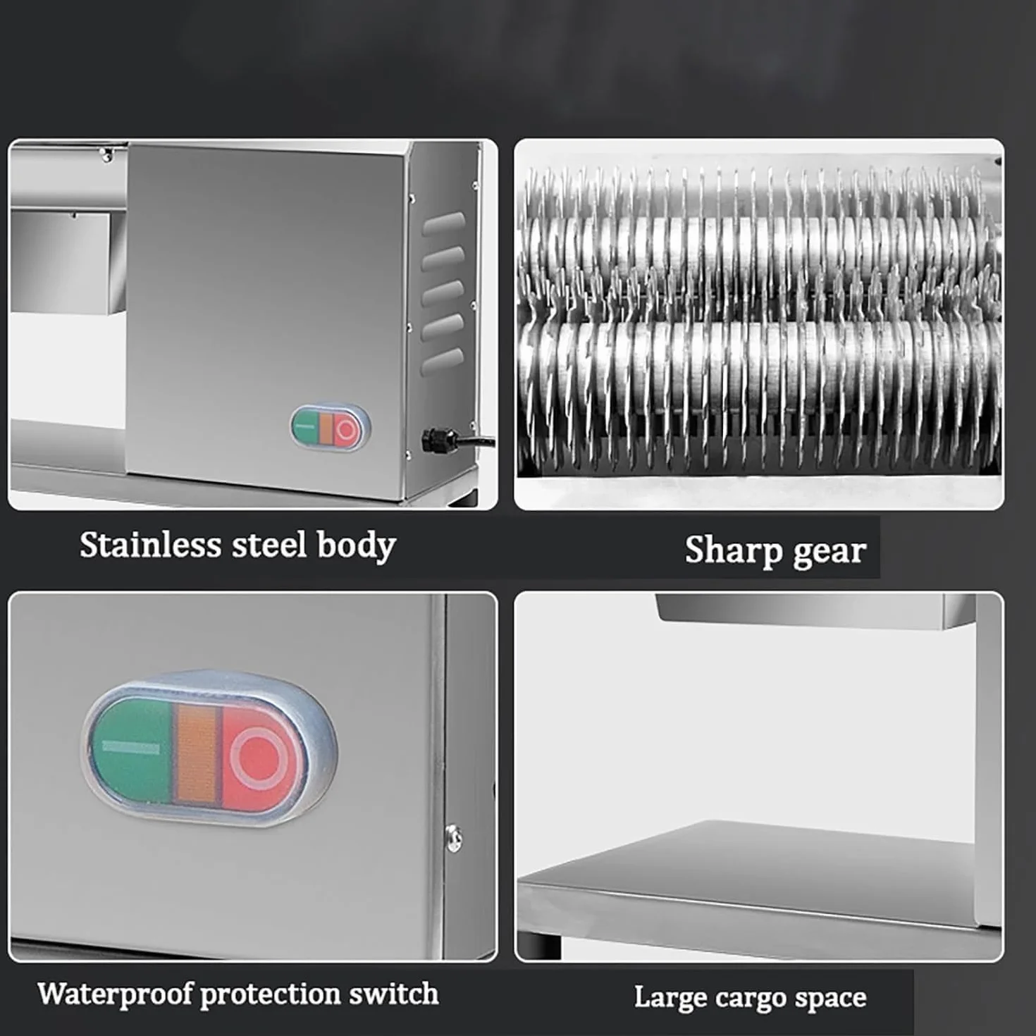 Elektryczny napinacz do mięsa, 450 W wytrzymały kuber ze stali nierdzewnej, komercyjne narzędzie do spłaszczania mięsa, grubość 3-22 mm, długość 6-130 mm do wołowiny, indyka, kurczaka, wieprzowiny