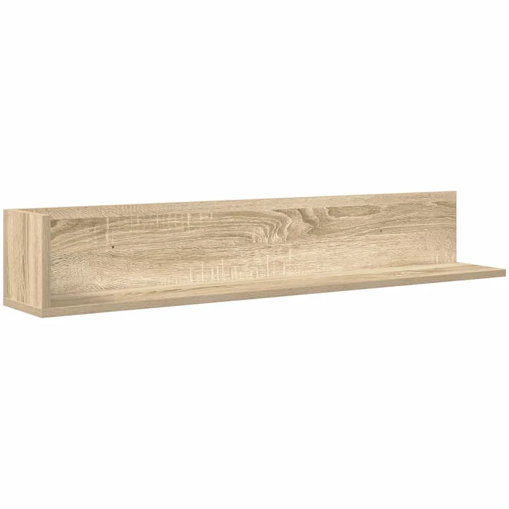 Regały ścienne, zestaw 2 sztuk, dąb sonoma, 100 x 16,5 x 16,5 cm, materiał drewnopochodny, pływające półki ścienne do salonu, sypialni, wszechstronne możliwości montażu