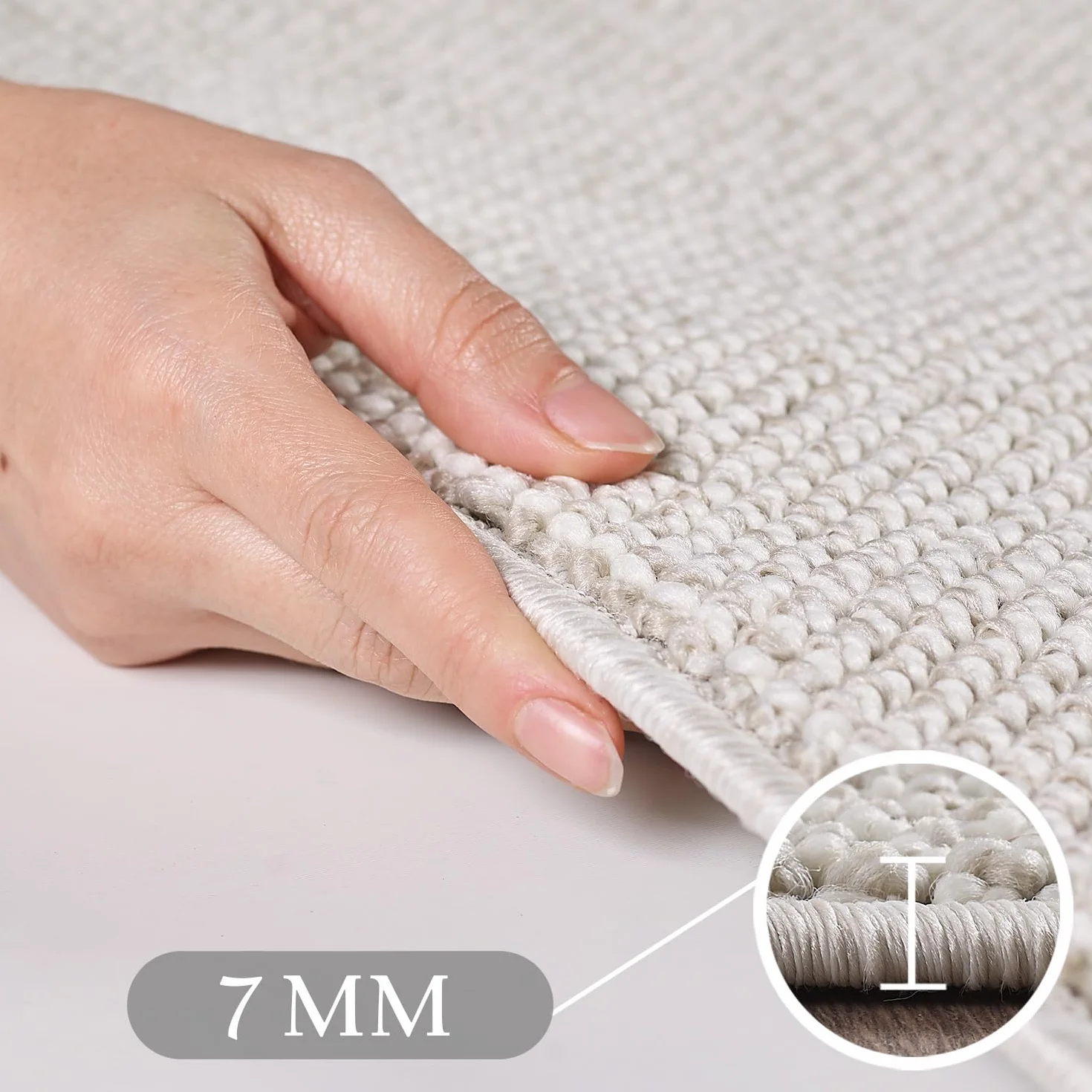 Dywan do salonu, wytrzymały dywan pętelkowy melanżowy jednobarwny ze strukturą, nowoczesny dywan dekoracyjny Cut-Loop, Rozmiar: 160 x 230 cm, Kolor: Kremowy