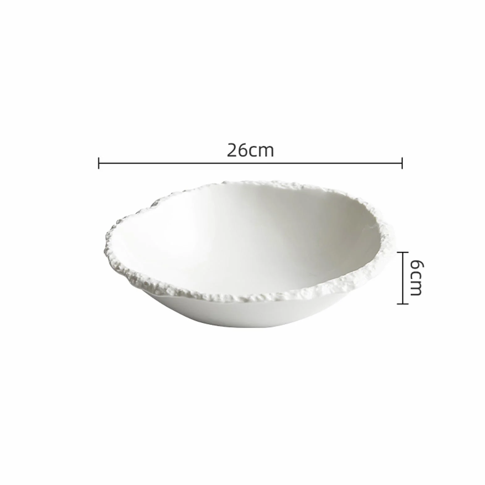 Talerz ceramiczny, talerz do naczyń, miska deserowa Dim Sum, miska ceramiczna, miska na jogurt, kreatywna zastawa stołowa do restauracji, biała, L