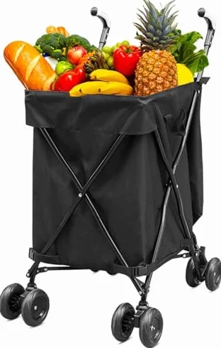 Wytrzymały składany wózek z kółkami, przenośny wózek narzędziowy do łatwego przenoszenia skrzynek, materiałów eksploatacyjnych, sprzętu outdoorowego – idealny do dużych obciążeń