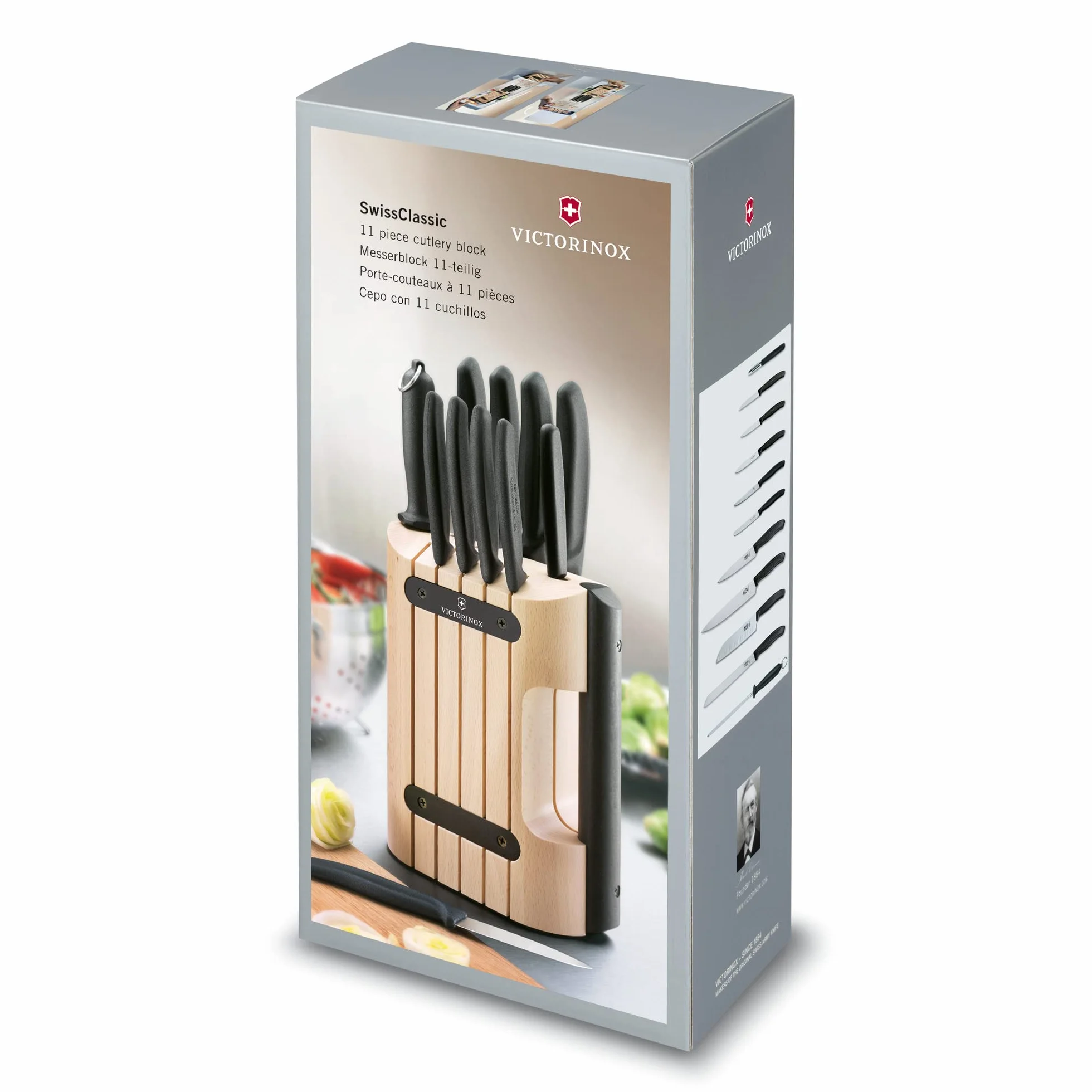 Victorinox Swiss Classic Messerblock, 11-teilig aus hochwertigem Buchenholz
