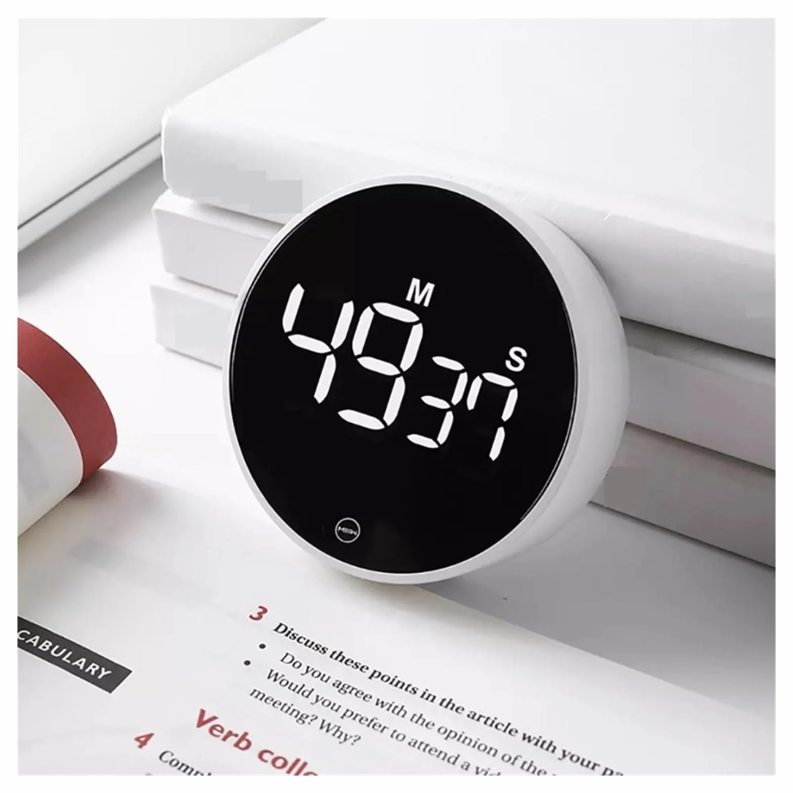 Minutnik Obrotowy Timer Regulacja Jasności Magnetyczny Cyfrowy Wyświetlacz LED Przenośny Prosty Budzik Do Gotowania W Kuchni Użycie wielu scen (Size : 2pcs)