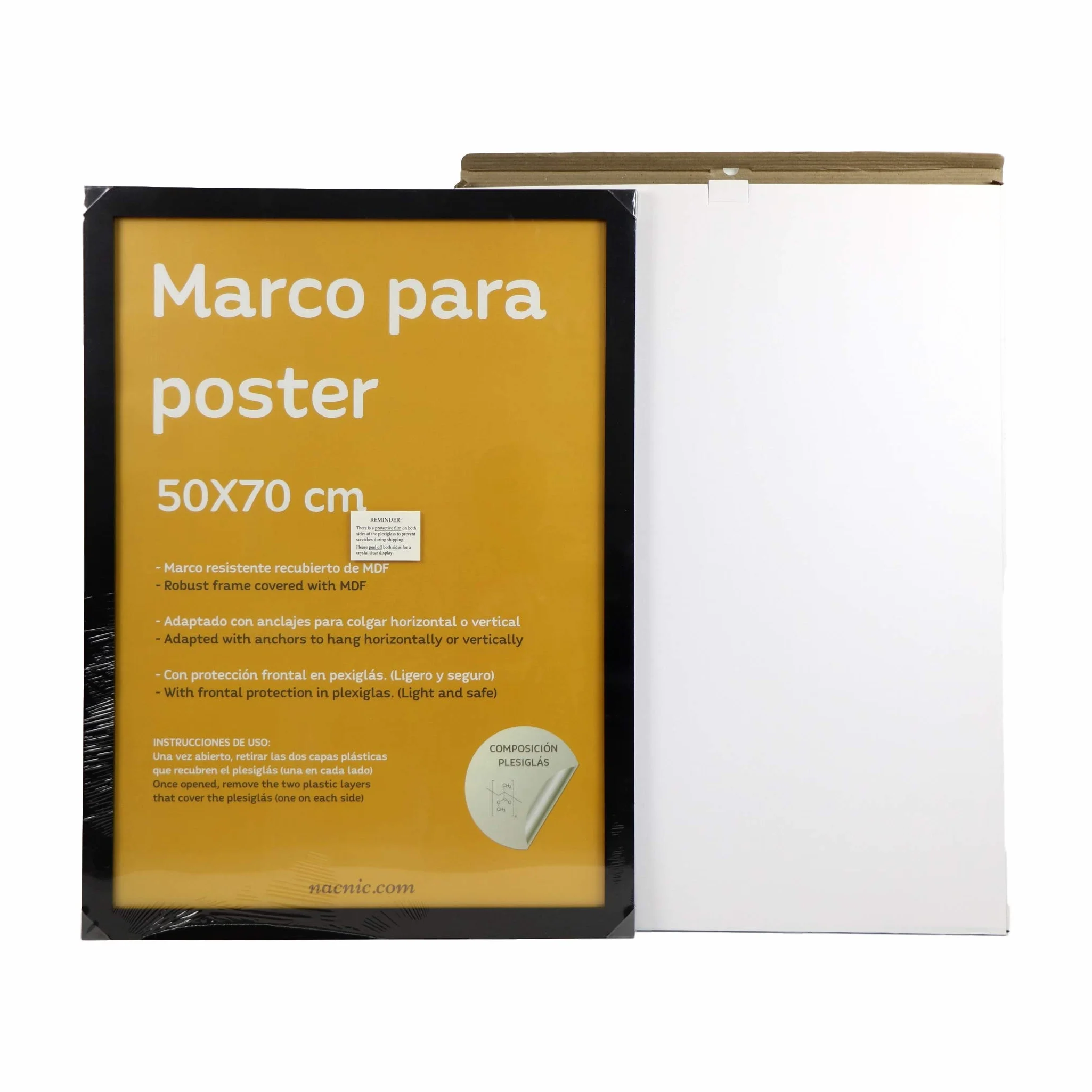 Nacnic Ramka na zdjęcia 50x70 cm Czarna