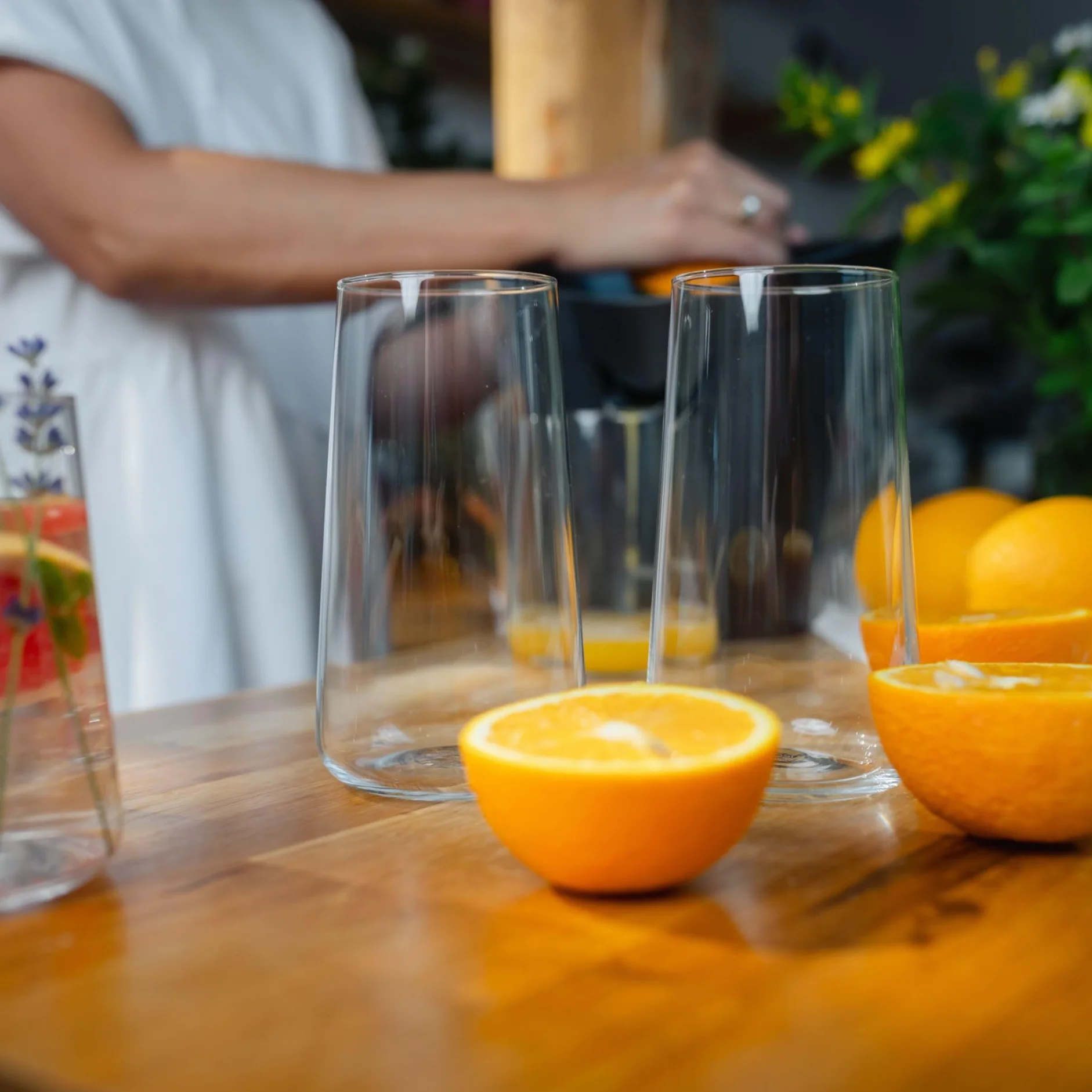 KROSNO Infinity Szklanki do Wody i Napojów 600 ml, Zestaw 6 szt – Wysokie, Nowoczesne, Szkło Kryształowe Bezołowiowe, Do Soku, Koktajli, Do Domu i Restauracji, Zmywarka