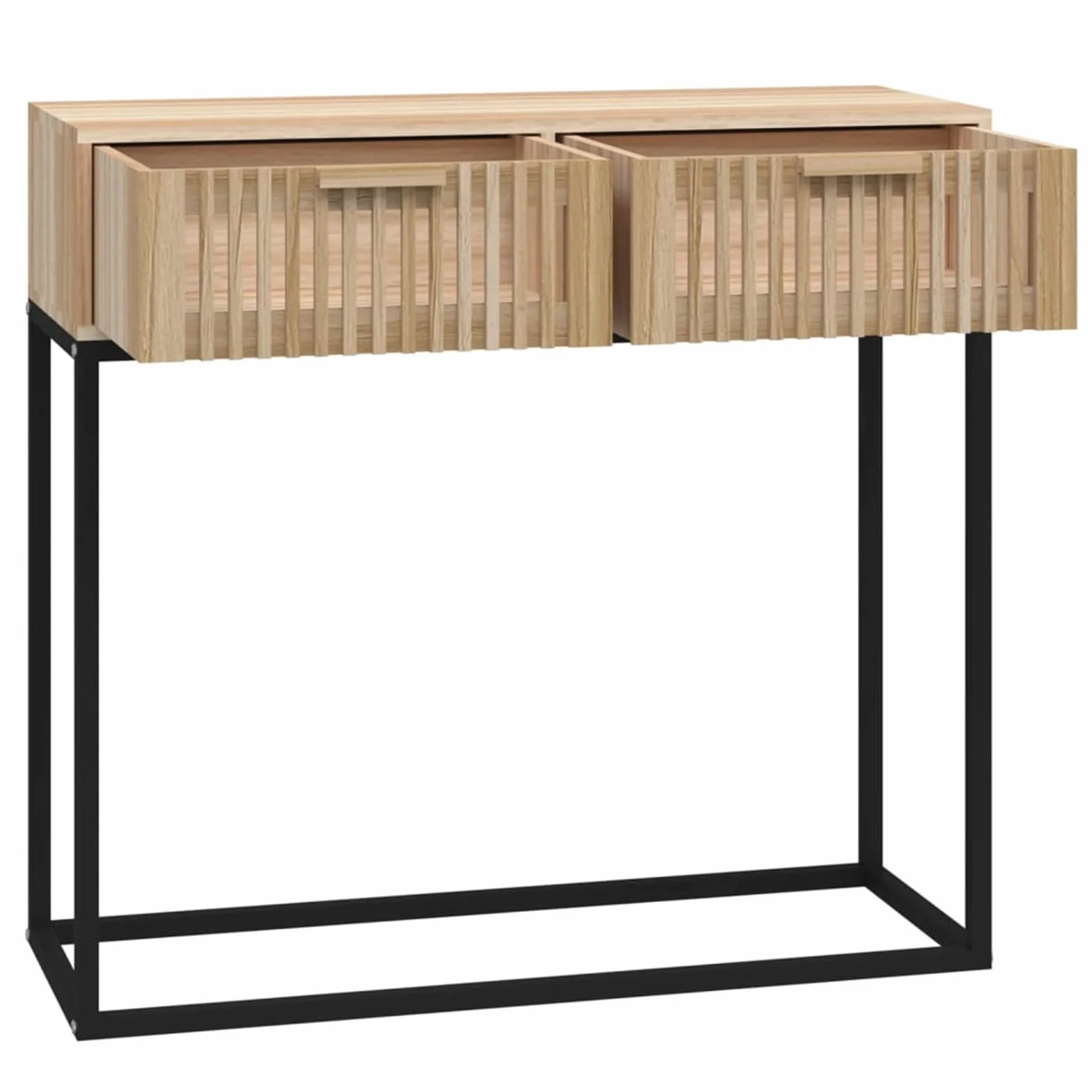 ShGaxin Stół konsola z żelaza i sklejki 80x30x75 cm, wejście, wąskie przedpokój, pokój dzienny, pomocniczy, meble wejściowe