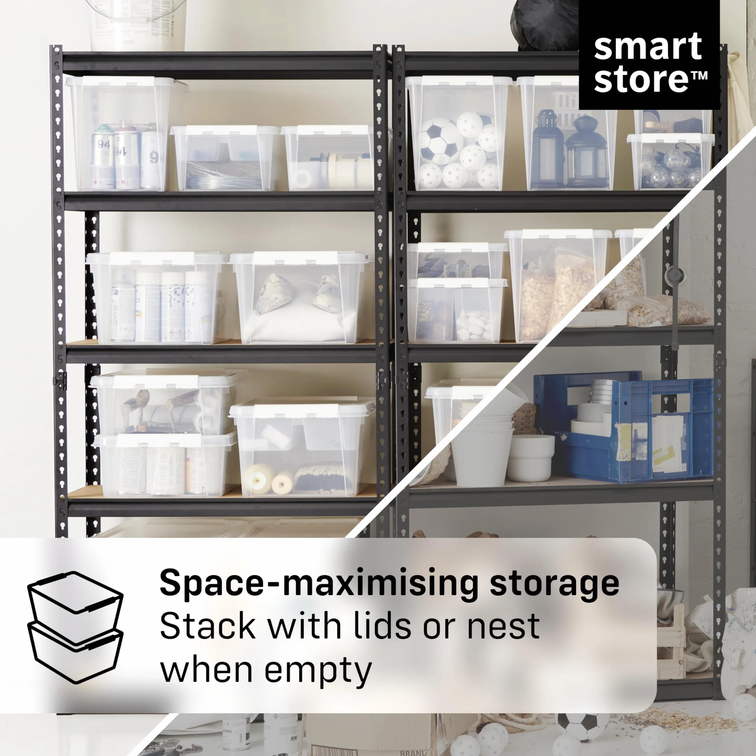 SmartStore Małe plastikowe pudełka do przechowywania 0,3 l zestaw 10 sztuk przezroczyste