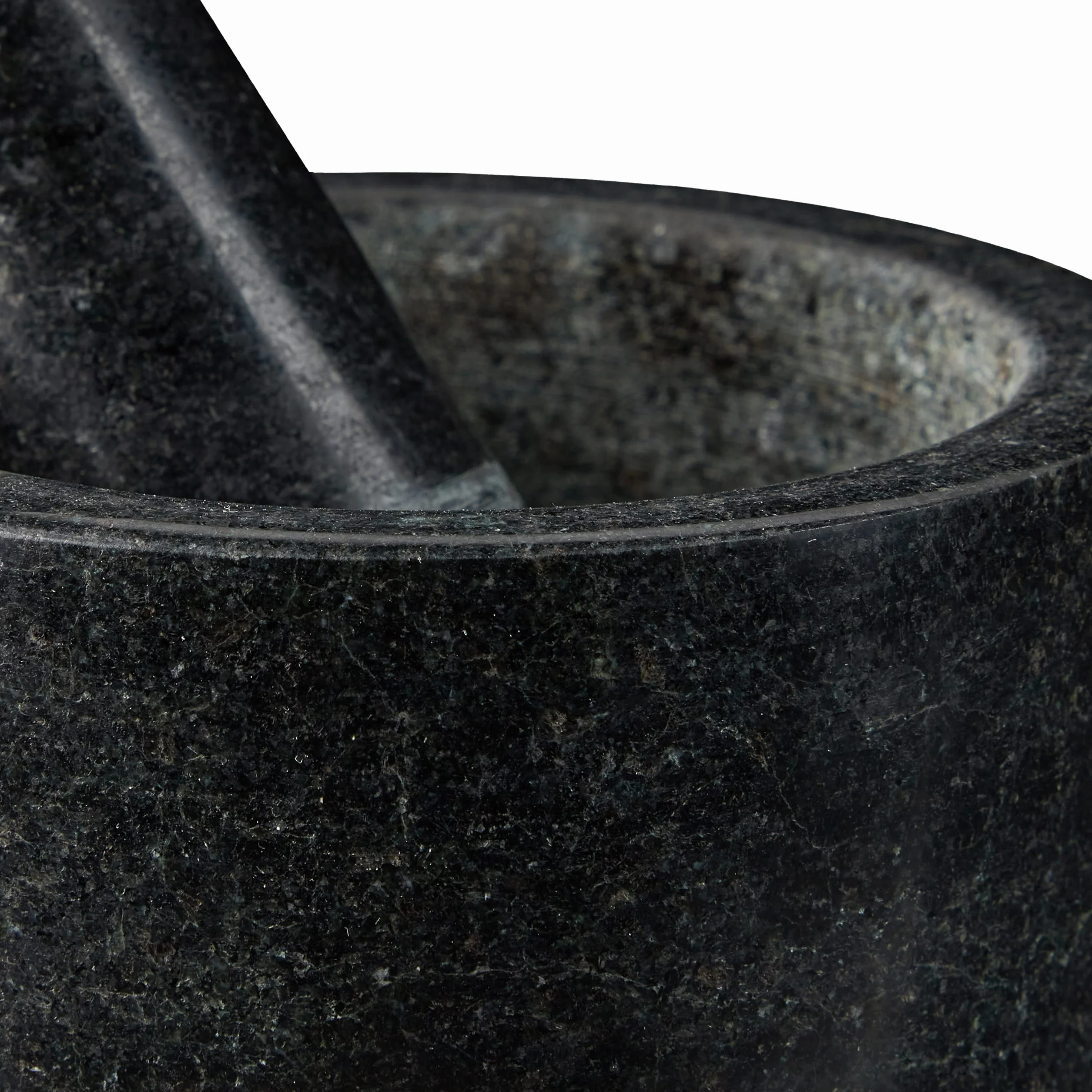Relaxdays Moździerz granitowy z tłuczkiem Ø 13 cm 500 ml czarny