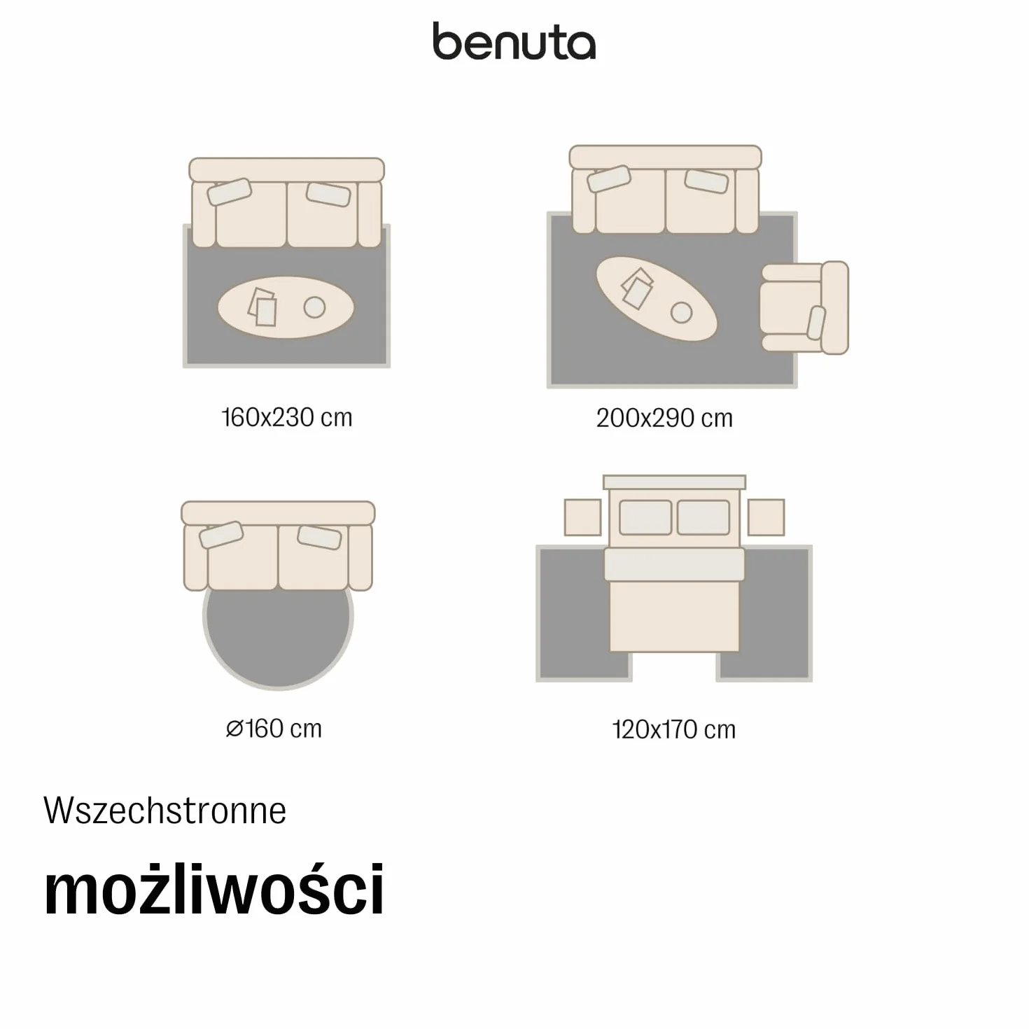 benuta Basic Syntetyczny Dywan salon Furry - Szary 80x150 cm - Miękki salon - Antypoślizgowy spód - Pranie - Ogrzewanie podłogowe