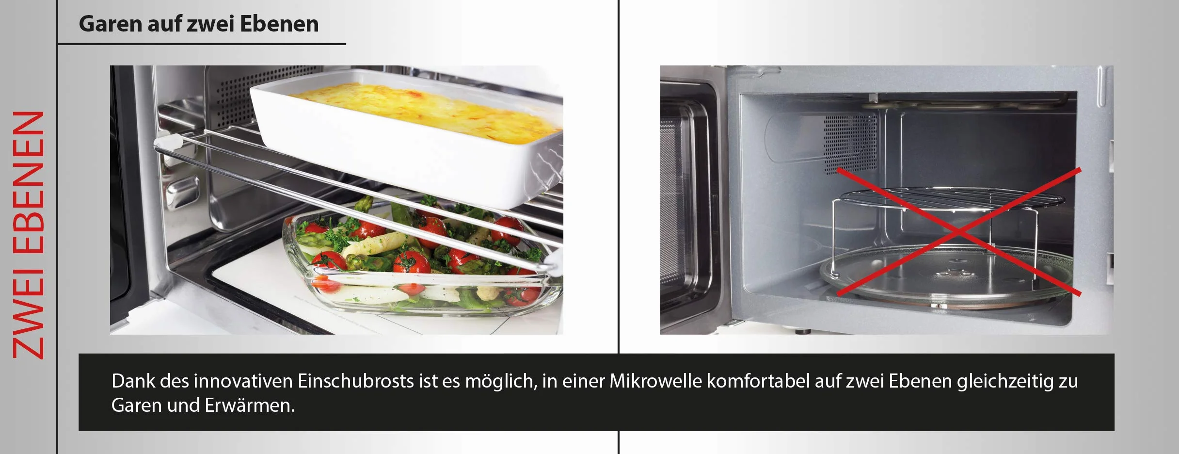 CASO MG20 Ceramic menu kuchenka mikrofalowa 2 w 1 z grillem, ceramiczny spód i ruszt do grillowania na 2 poziomach, 900 W, 1000 W, 20 l, stal nierdzewna, lustrzane