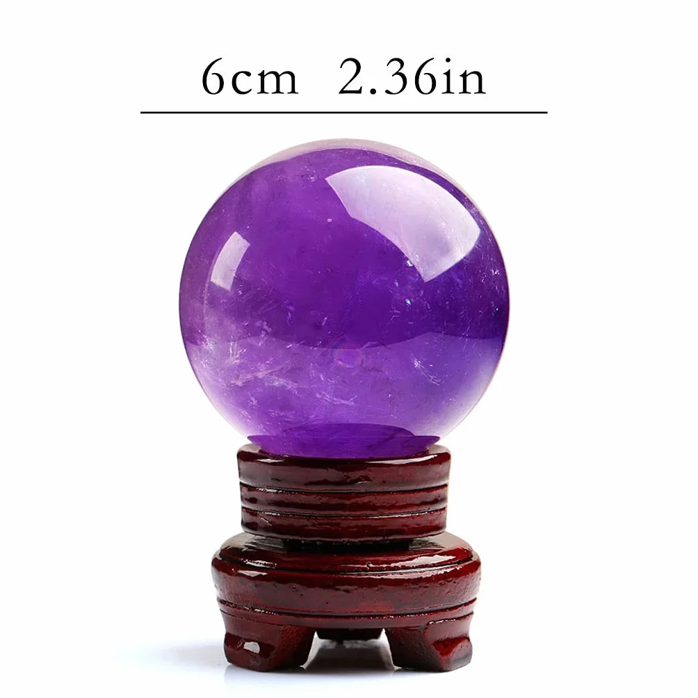 Wykwintny naturalny ametyst colly feng shui kryształowa kula na biurko ozdoby na biurko kryształowa kula biuro salon gabinet dekoracja do biura domowego biura (rozmiar: 2,36 cala)
