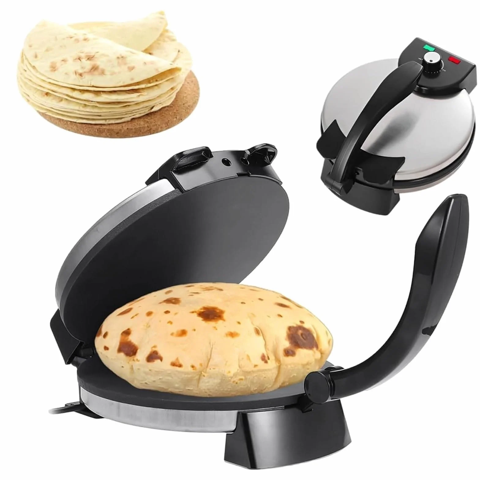 10-Calowa Elektryczna Maszynka Do Roti, Elektryczna Maszynka Do Chapati, Nieprzywierająca, Automatyczna Maszyna Do Smażenia Roti Z Regulowaną Temperaturą, Płyta Kuchenna, Dwustronne Ogrzewanie