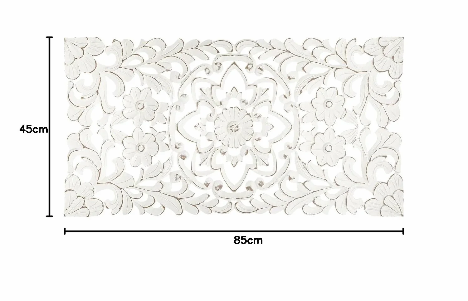 Dekoracja ścienna Fanny - Rzeźbione drewno 85x45 cm - Atmosphera projektant wnętrz