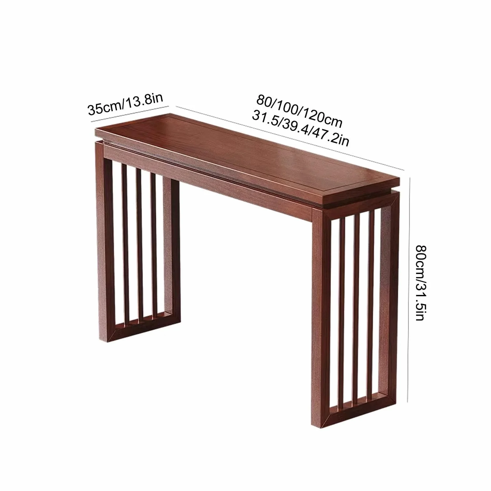 Stół konsolowy retro z litego drewna - wąski stół do przedpokoju i salonu - dekoracyjne meble do przedpokoju - solidny design 120 cm dla stylowej dekoracji domu