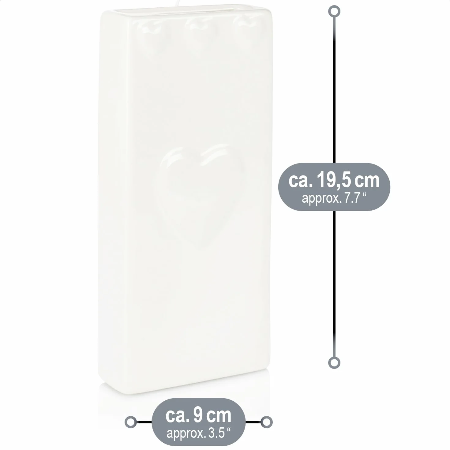 COM-FOUR® 3x nawilzacz grzejnikowy - nawilzacz powietrza z wzorem serca - ceramiczny nawilzacz na wode - 320 ml (biale serce)